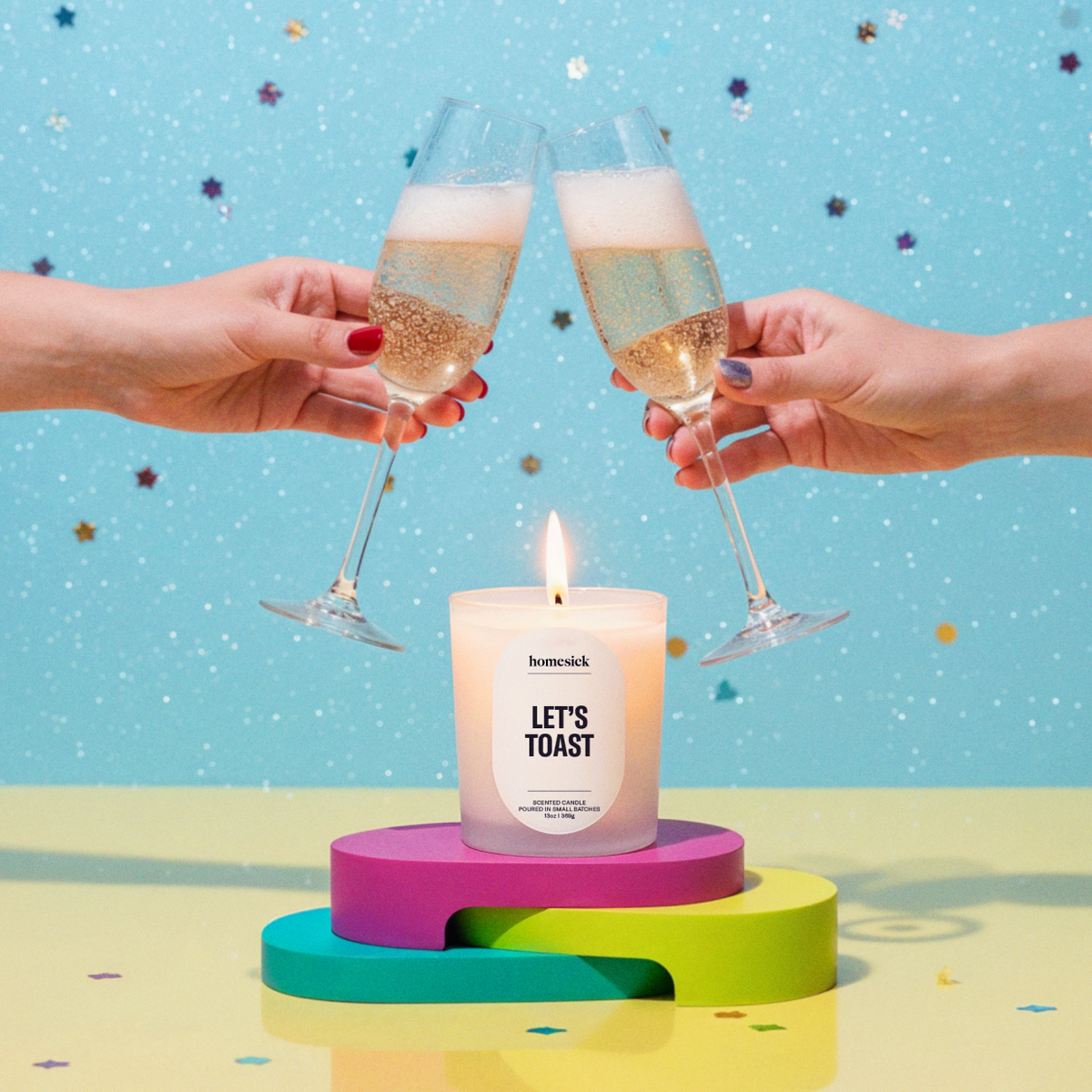 Decorative Candle, Let's Toast for Entryways, Mantels and Everyday Home Ambience, Designed for Living Rooms, Bedrooms and Relaxing Evenings image 2