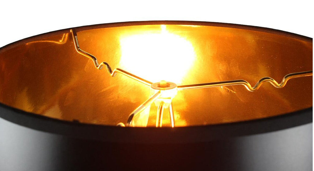 Lamp Shade, 12"W x 12"H Black Parchment Gold Lined Drum for Table Lamps, Floor Lamps and Home Lighting image 2