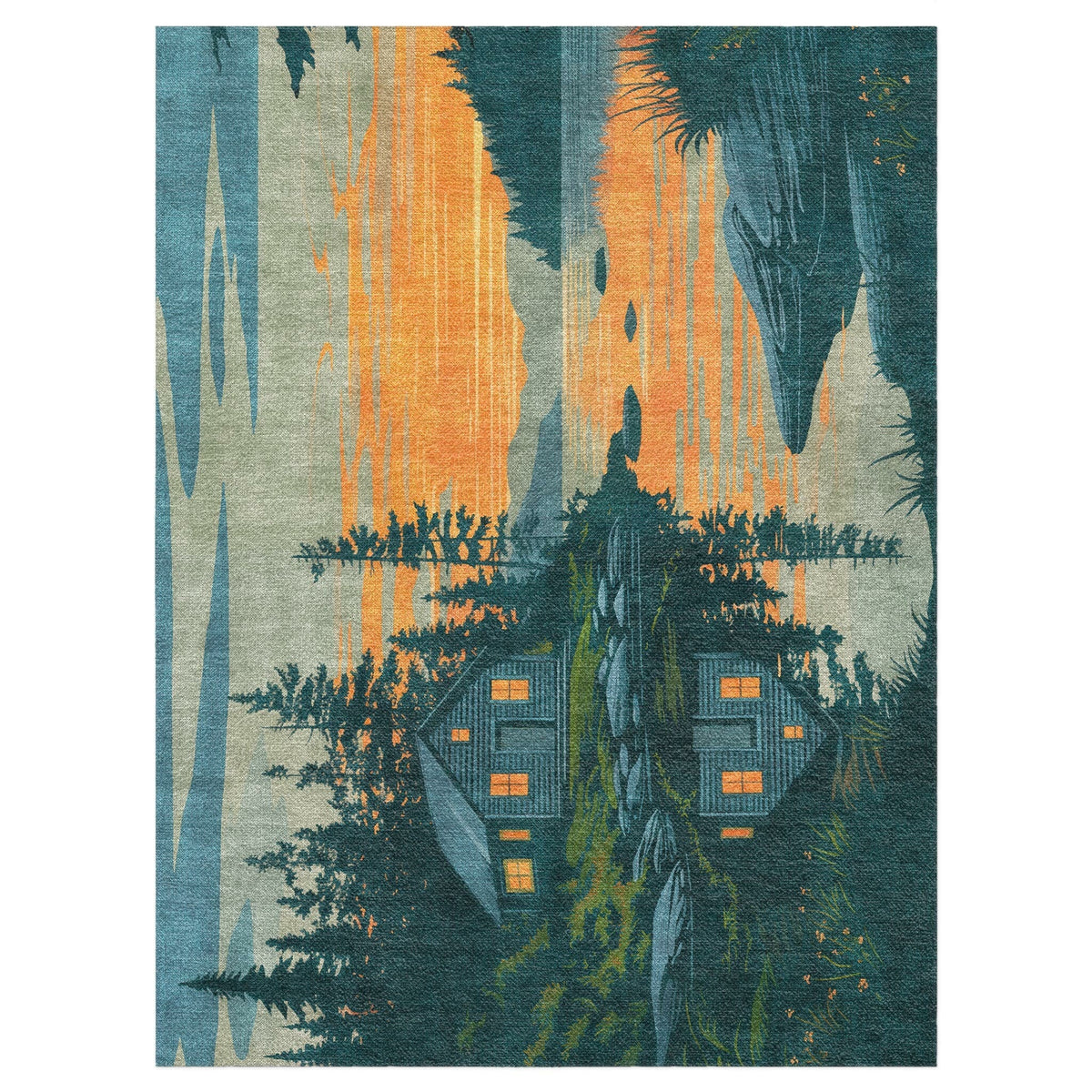 Area Rug, Adirondack Laskeside Cabin for Living Rooms, Bedrooms and Entryways, 10 Size Options image 2