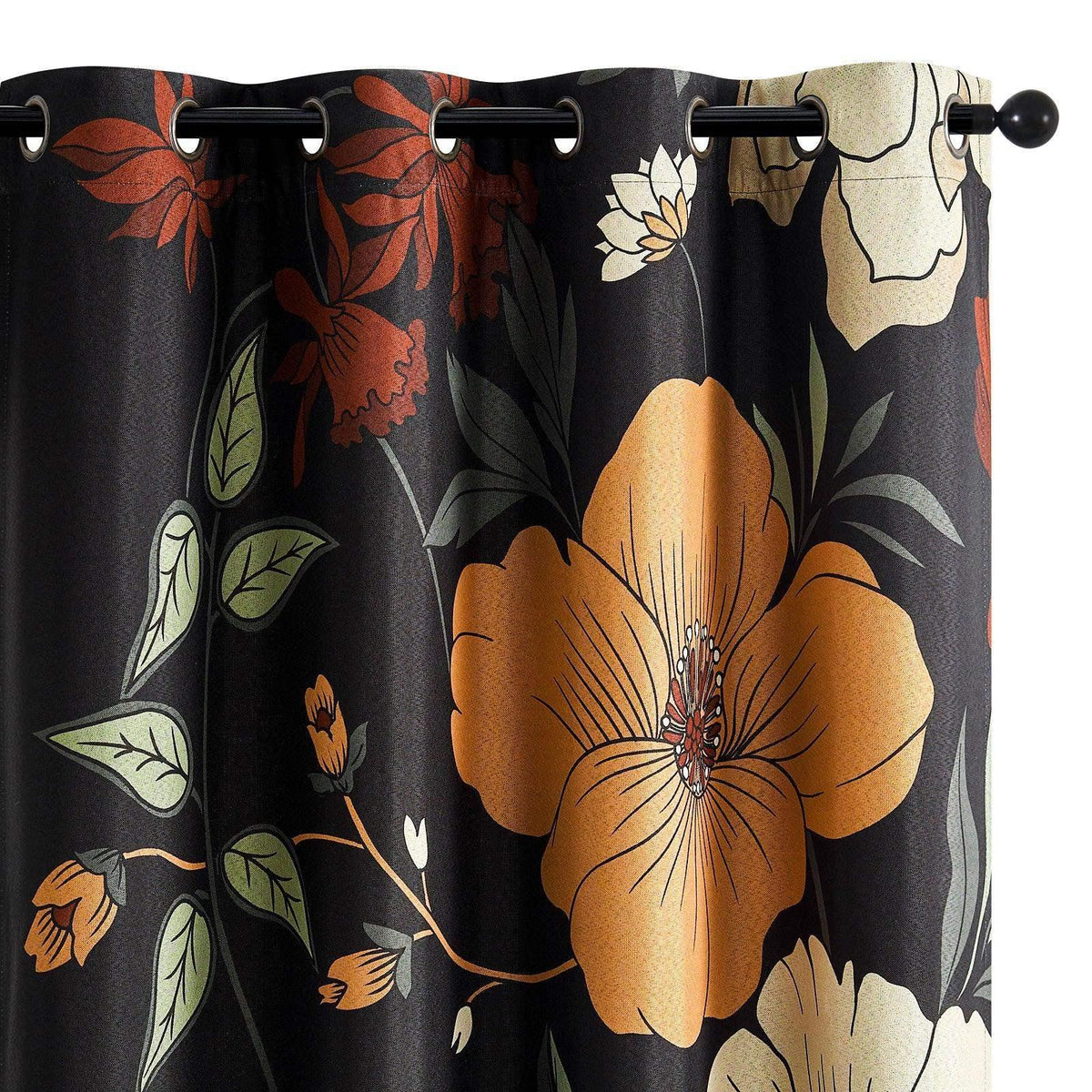 Window Curtain, Hannah Floral Blackout Curtains (2 Panels), Lightweight Design for Bedrooms, Living Rooms and Home Privacy image 2