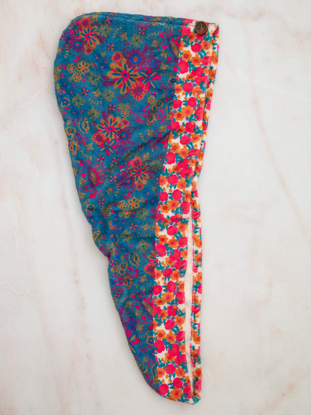 Bath Linen, Microfiber Hair Towel Wrap Teal Floral for Home Bathrooms and Everyday Care, Designed for Everyday Home Use image 2