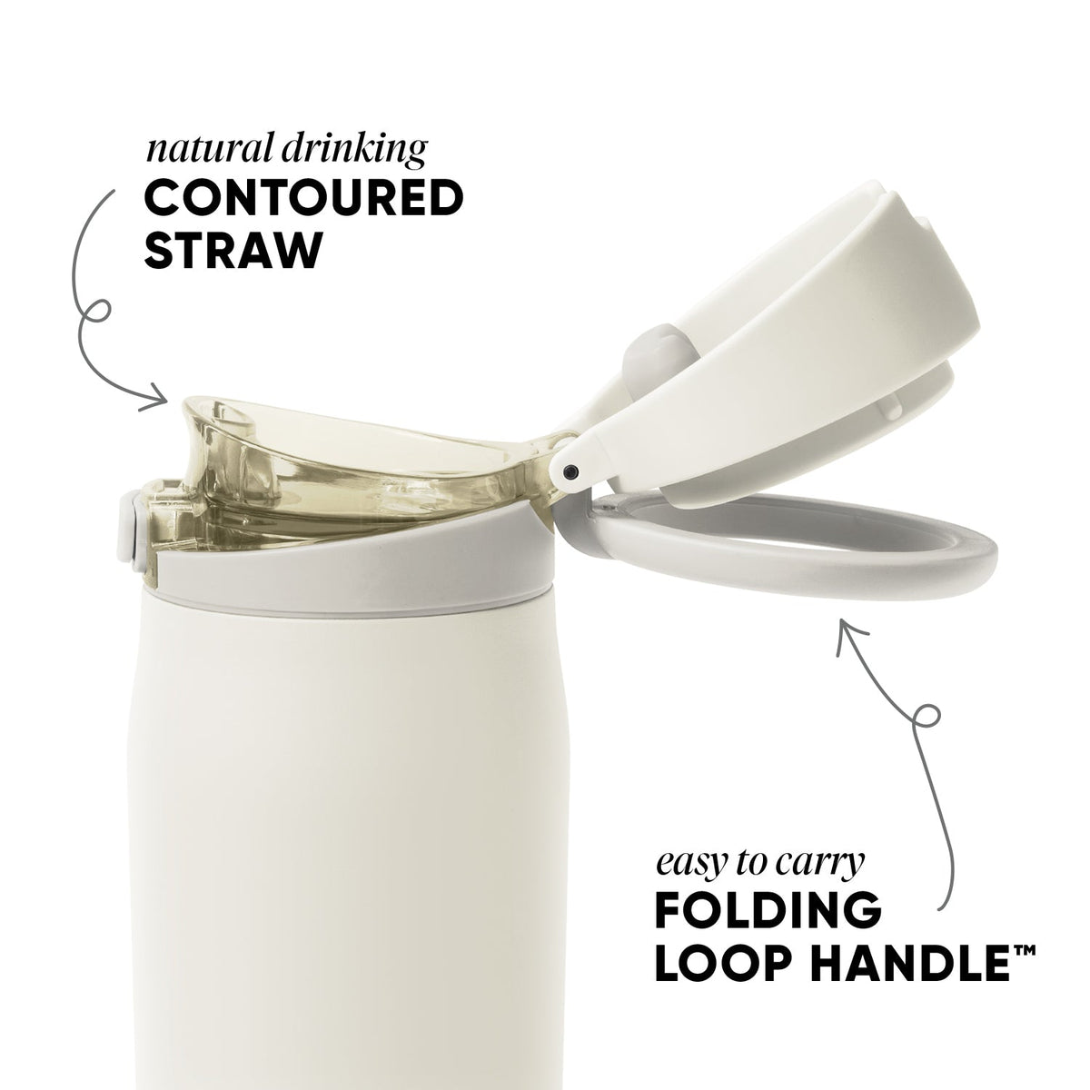 Reusable Drink Bottle, Mesa Loop with Covered Straw, 30oz, Cashew, Stainless Steel Construction for Commutes, Outdoor Trips and Daily Drinks image 2