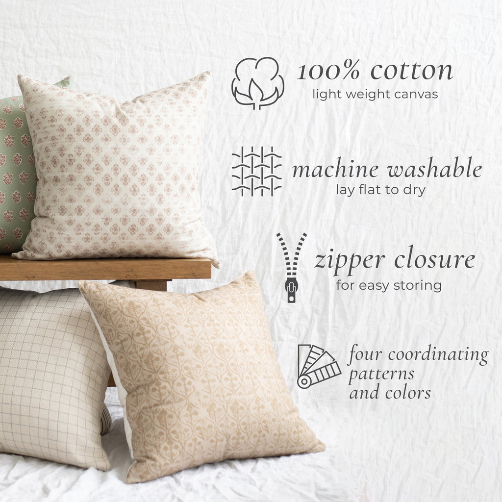 Decorative Pillow Cover Set, Wells 4 Pack 18" 22", Machine-Washable Care for Bedroom Styling and Living Room Decor, 2 Size Options image 2