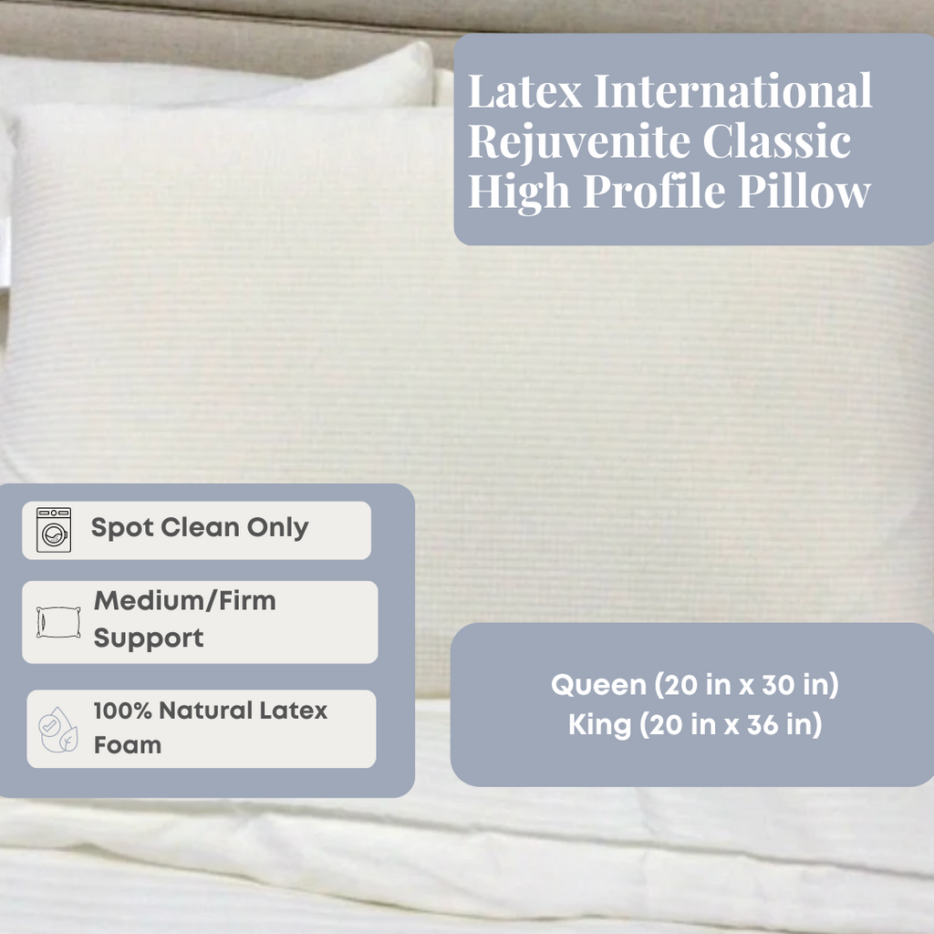 Bed Pillow, Rejuvenite Classic High Profile, Hypoallergenic Comfort for Sleeping, Reading and Bedroom Comfort, 2 Size Options image 2