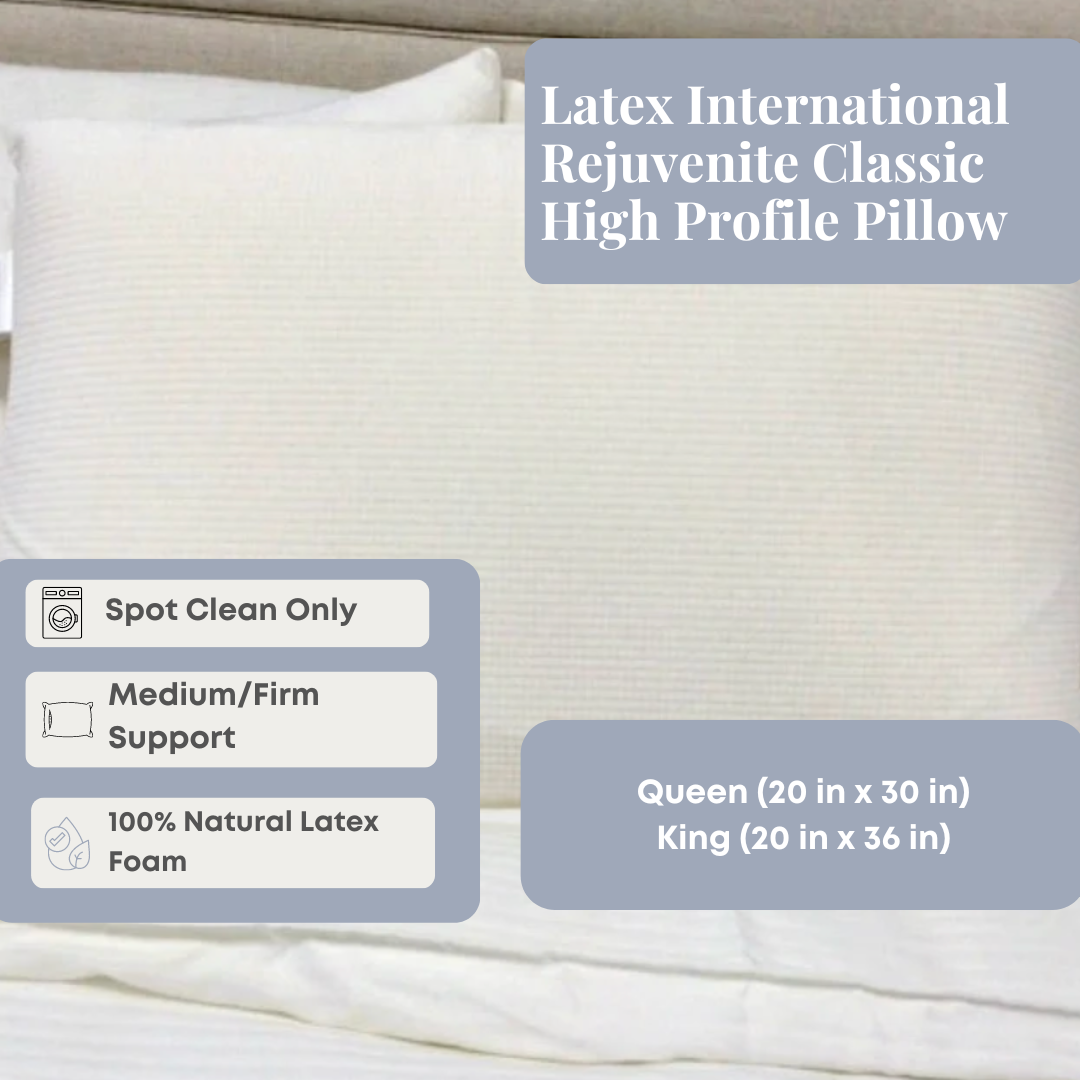 Bed Pillow, Rejuvenite Classic High Profile, Hypoallergenic Comfort for Sleeping, Reading and Bedroom Comfort, 2 Size Options image 2