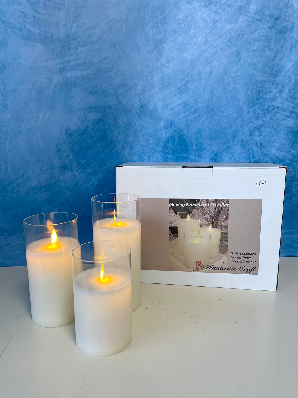 Flameless Candle, Cream Moving LED Glass Set for Mantels, Entryways and Holiday Displays, Designed for Everyday Home Use image 2