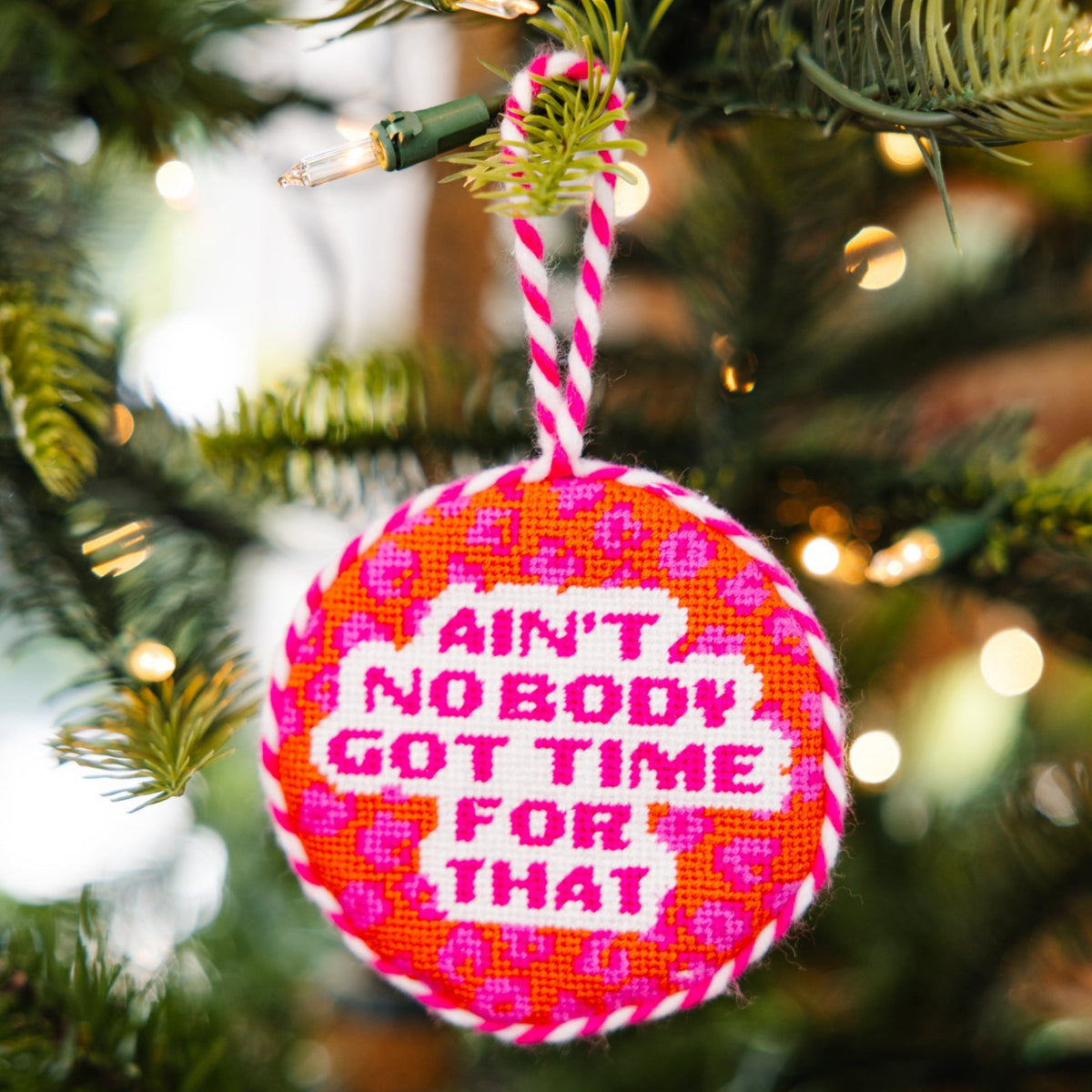 Seasonal Home Decor, Needlepoint Ornament Ain't Nobody for Mantels, Tables and Seasonal Decorating image 2