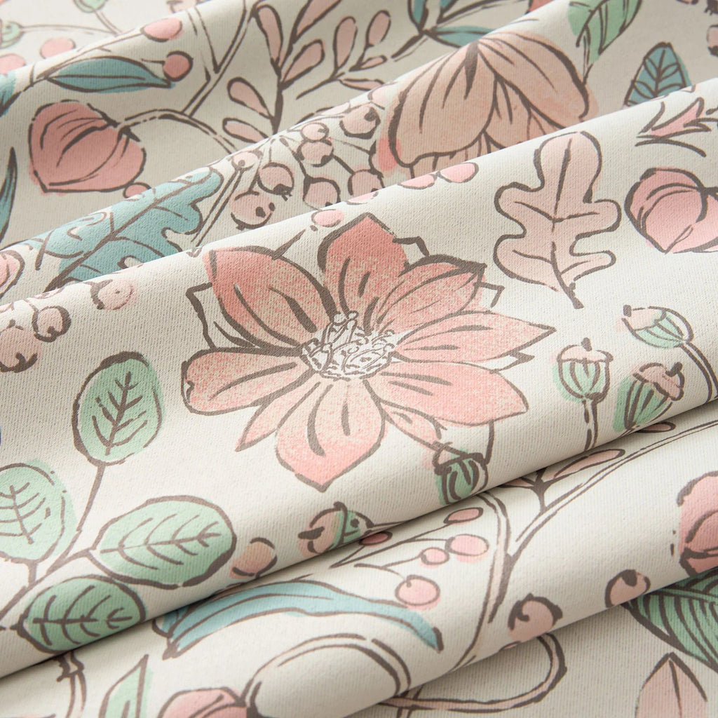 Window Curtain, Botanical Sketch Floral Curtains (2 Panels), Lightweight Design for Windows, Room Styling and Everyday Privacy image 2