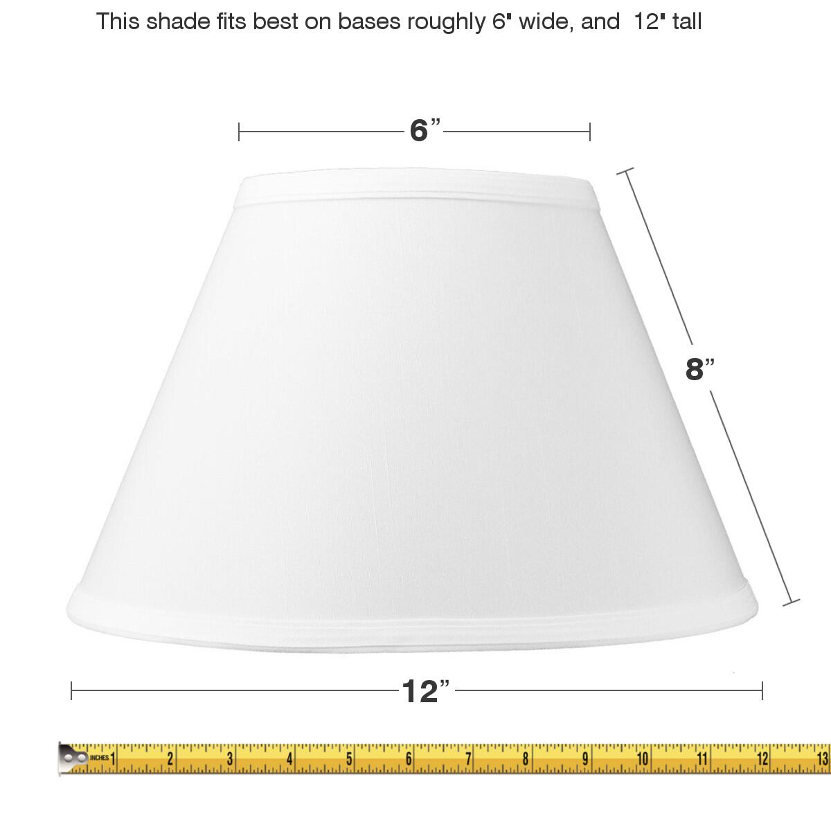 Lamp Shade, 12"W x 8"H THREADED UNO Downbridge White for Lamp Replacement, Reading Corners and Living Spaces image 2