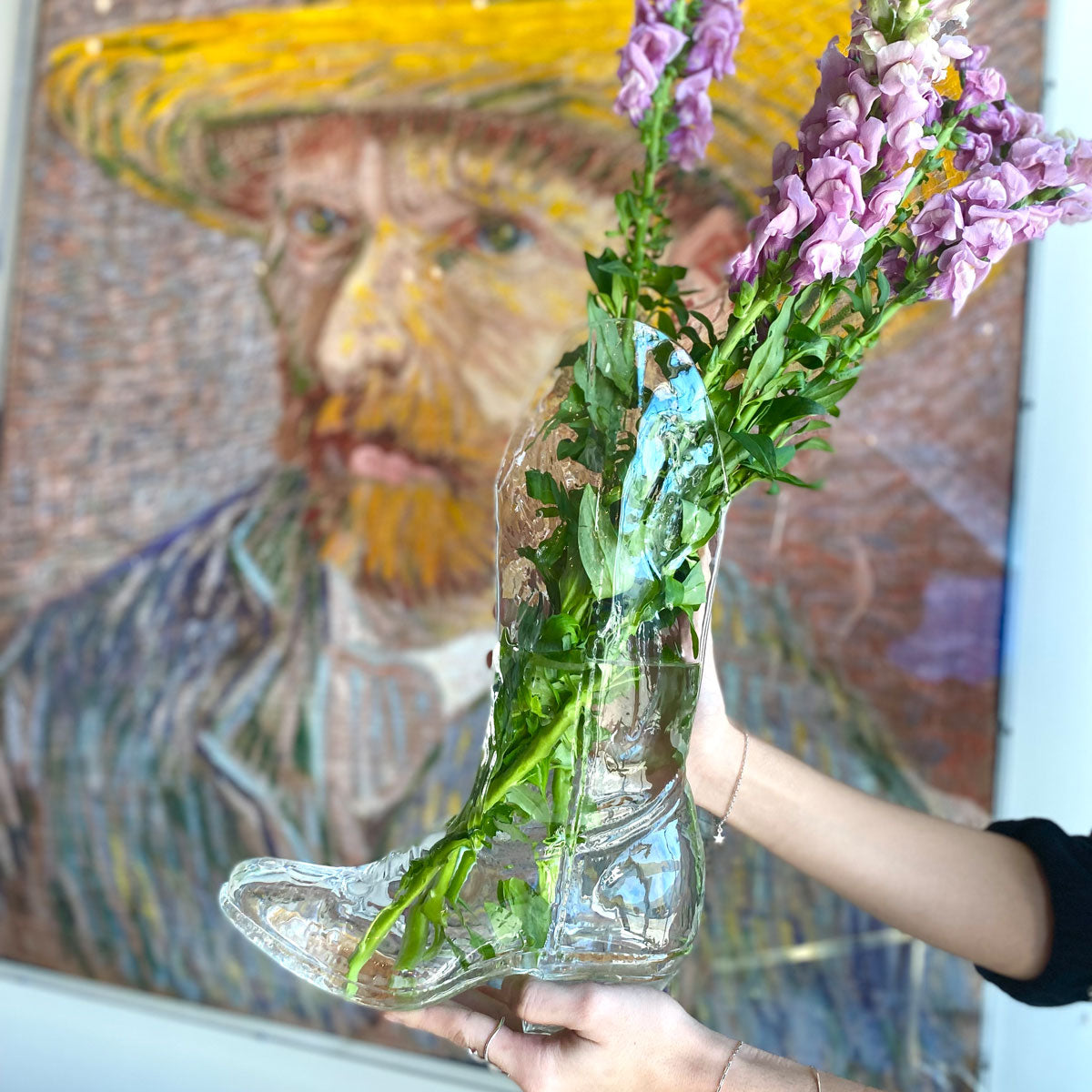 Decorative Vase, Crystal Bootie Glass for Tabletop Arrangements and Home Decor, Designed for Flowers, Shelves and Living Spaces image 2