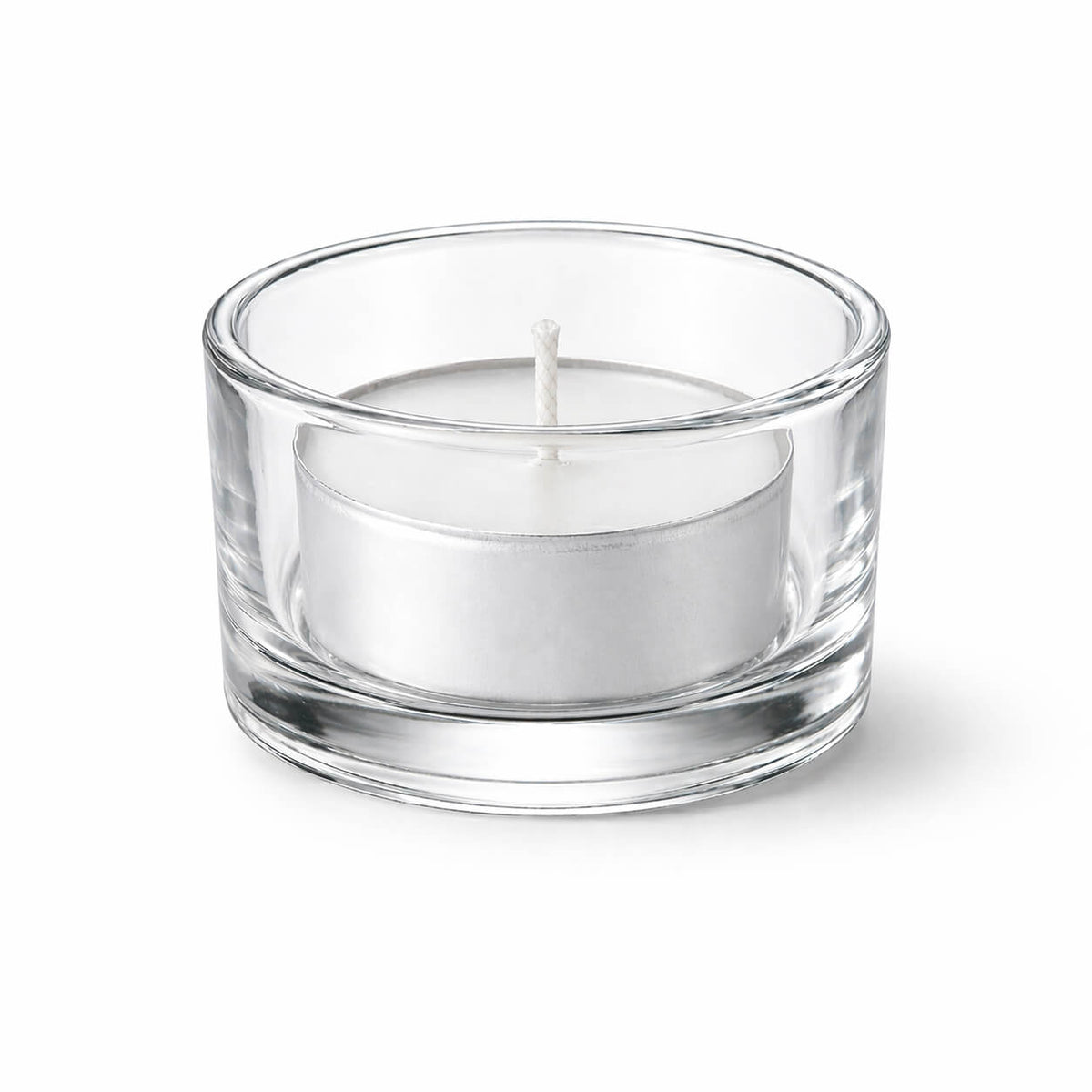 Tealight Candle Holder Set, 12 Pack, Clear Glass Construction, Round Shape for Tabletop Candle Displays and Home Decorating image 2