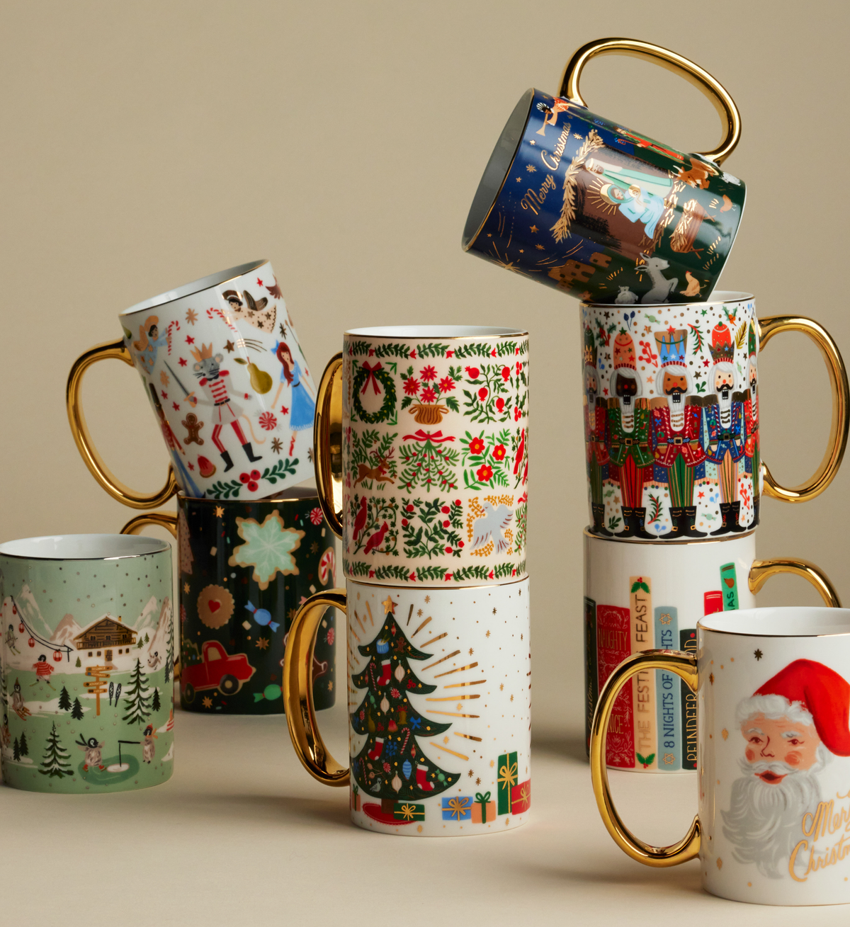 Coffee Mug, Holiday Porcelain Christmastide for Kitchen Tables, Workspaces and Daily Hydration image 2