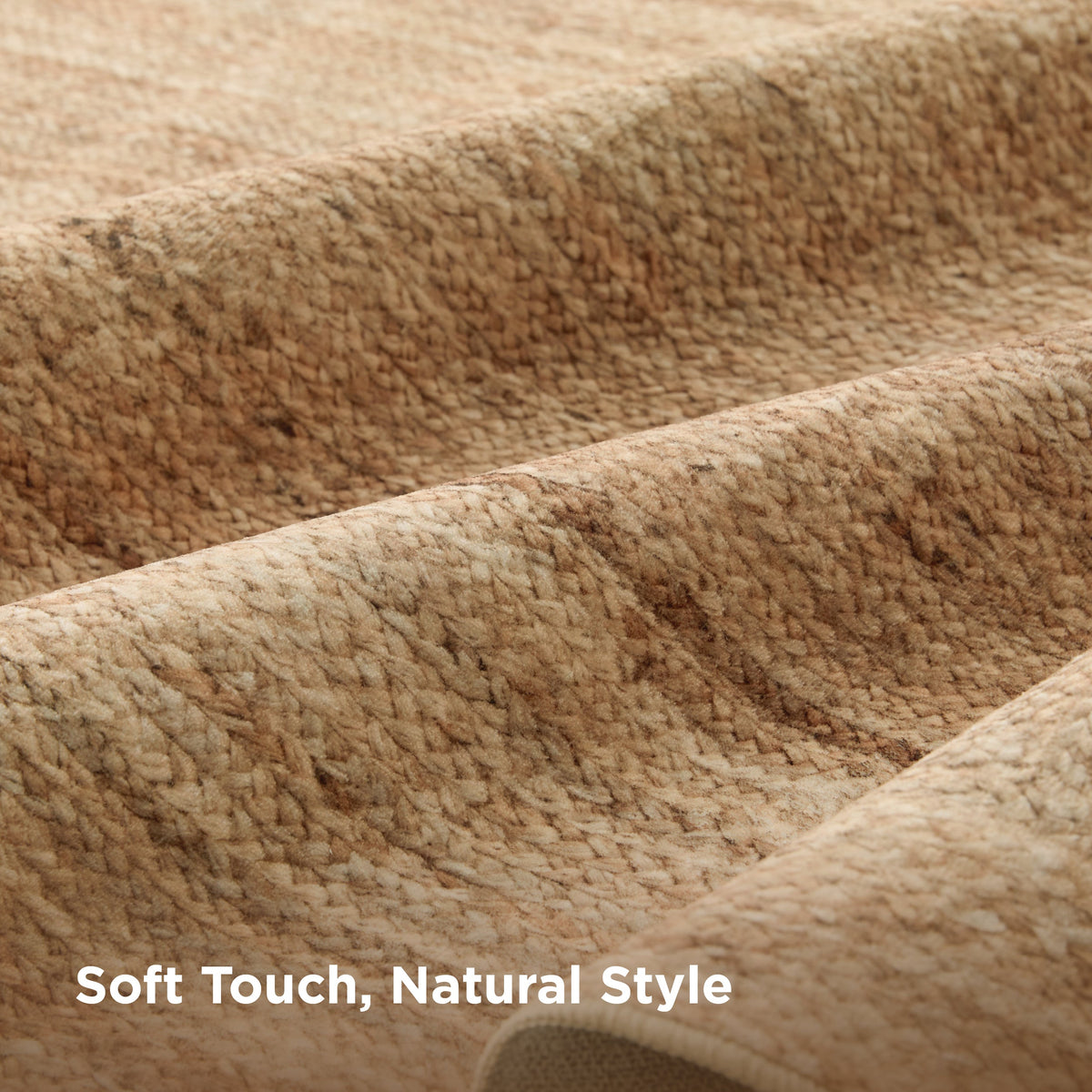 Area Rug, Faux Cashmere Print Jute Look, Machine-Washable Care for Hallways, Dining Spaces and Home Decor, 4 Size Options image 2