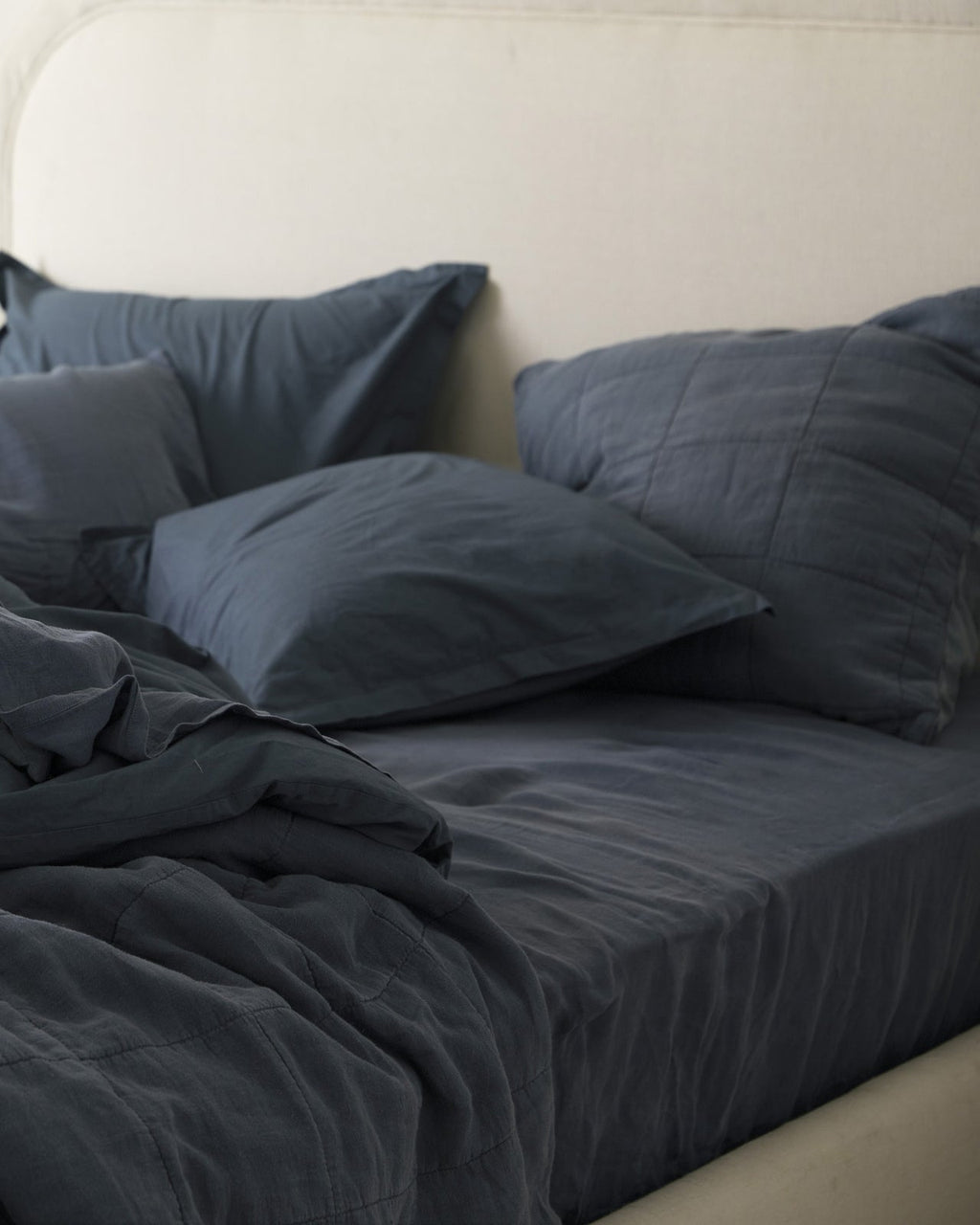 Fitted Sheet, Linen (Dusk) for Bedroom Comfort, Bed Layering and Everyday Sleep, 4 Size Options image 2