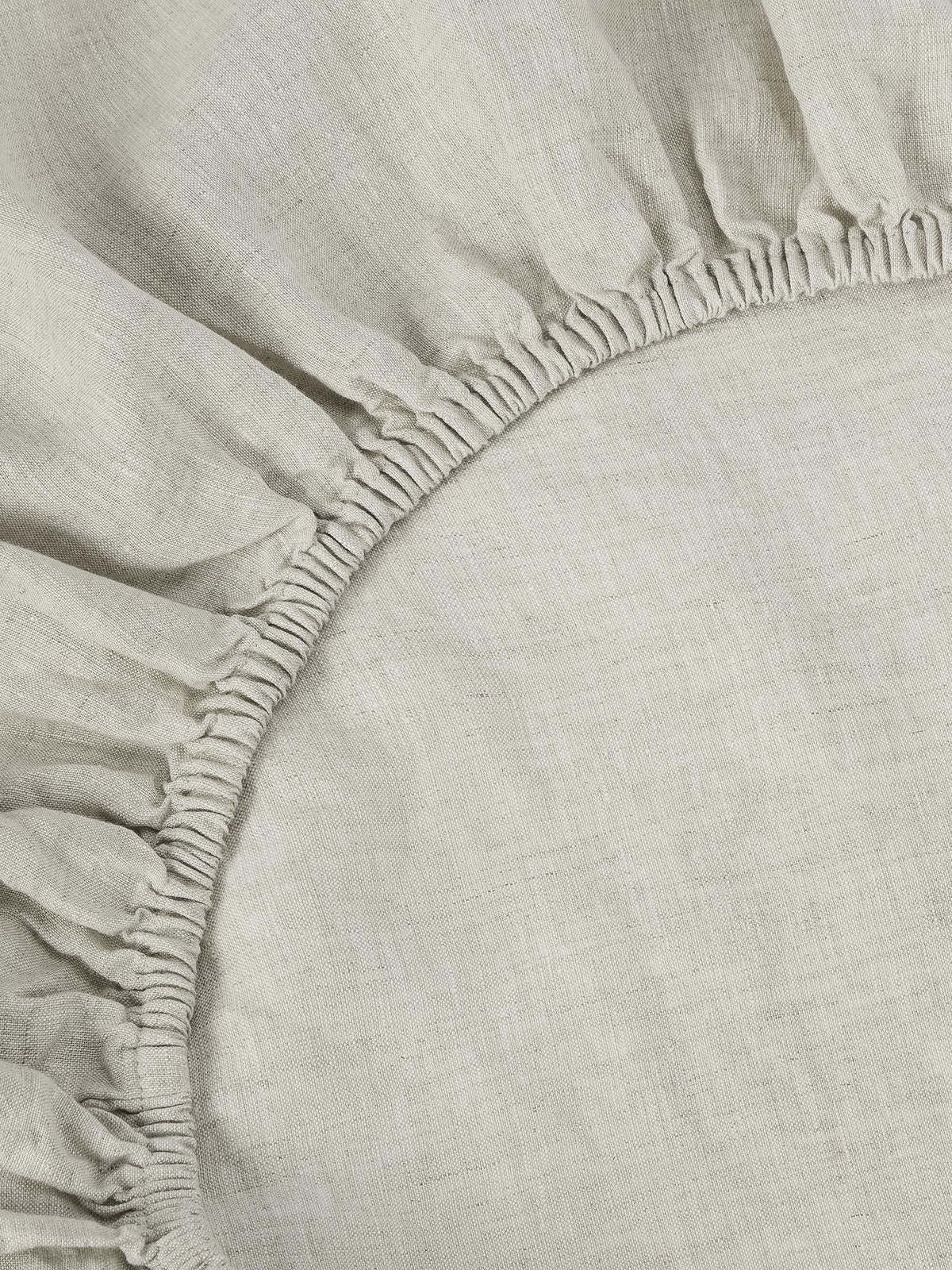 Fitted Sheet, Oatmeal 100% Linen for Everyday Bedding, Bedroom Layering and Guest Beds, 5 Size Options image 2