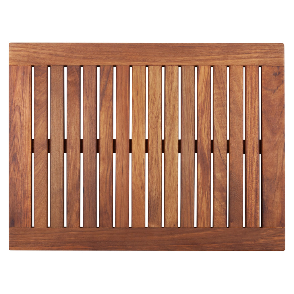 Teak Shower Mat, Juno Oiled with Frame 23.6″ x 17.7″ for Bath Floors, Shower Areas and Everyday Bathroom Use image 2
