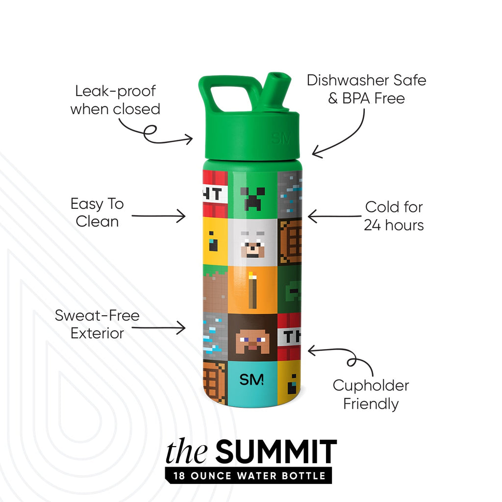 Reusable Drink Bottle, Summit Kids Water with Straw Lid, Stainless Steel Construction for Commutes, Outdoor Trips and Daily Drinks image 2