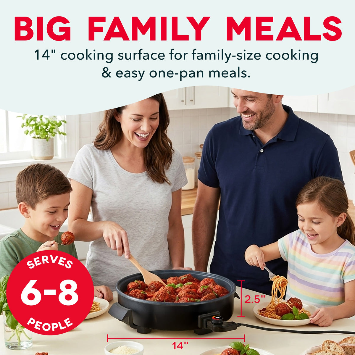Stainless Steel Fry Pan, Ceramic Nonstick Family Size Skillet for Stovetop Cooking, Family Meals and Daily Kitchen Use, 7 Color Options image 2