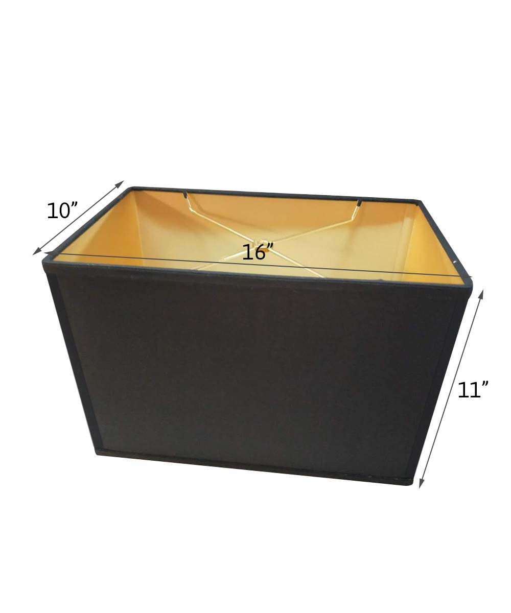 Fabric Lamp Shade, 16"W x 11"H Rectangular Drum Softback Black for Lamp Replacement, Reading Corners and Living Spaces image 2