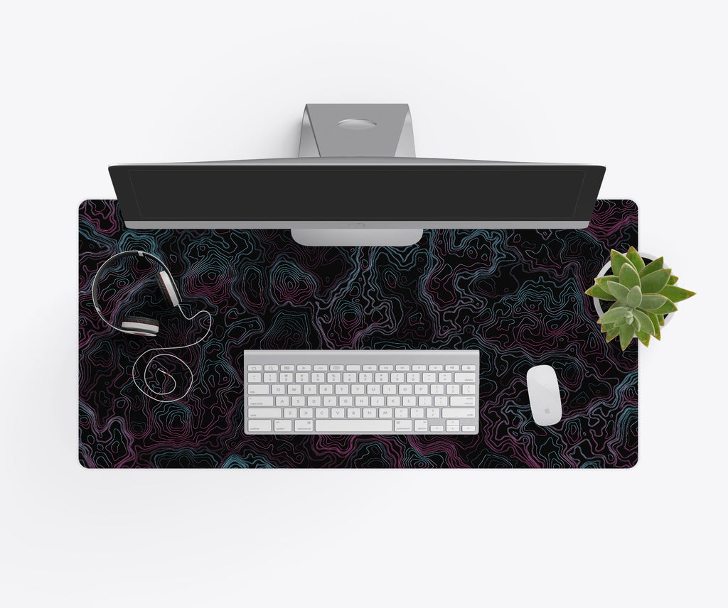 Desk Mat, Retro Topographic, Machine-Washable Care, Non-Slip Design for Home Offices, Gaming and Daily Computer Work, 4 Size Options image 2