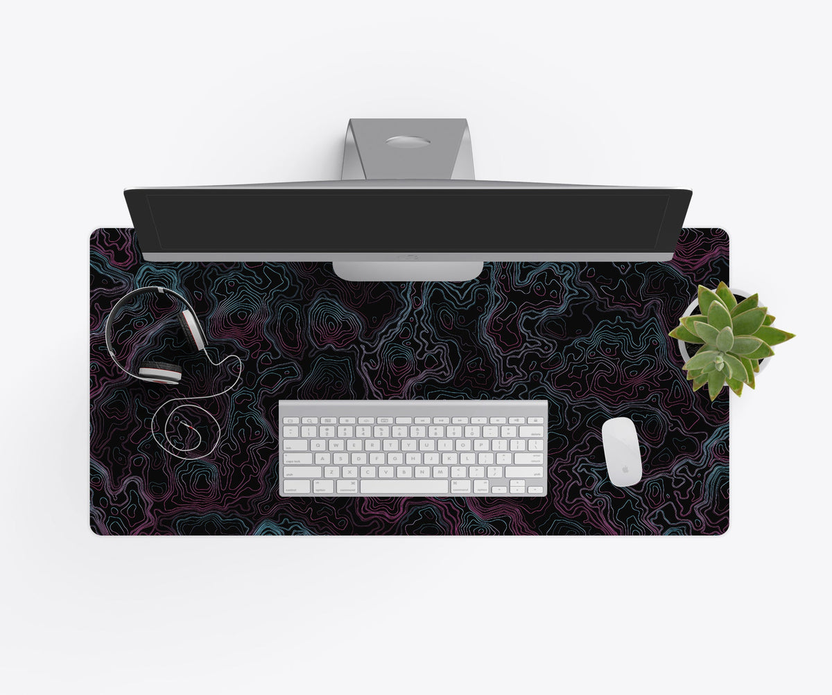 Desk Mat, Retro Topographic, Machine-Washable Care, Non-Slip Design for Home Offices, Gaming and Daily Computer Work, 4 Size Options image 2