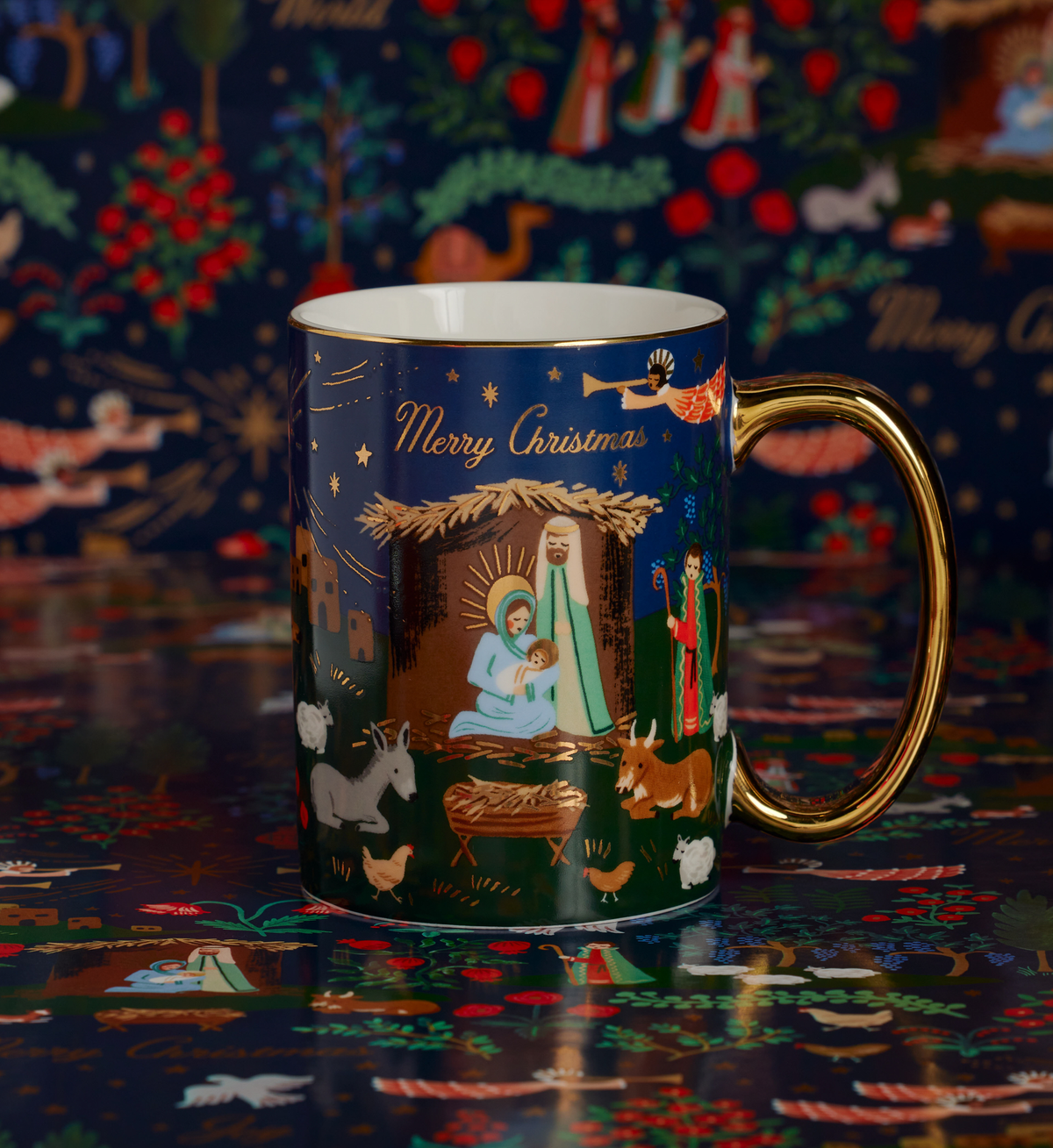 Coffee Mug, Holiday Porcelain Nativity Scene for Kitchen Tables, Workspaces and Daily Hydration image 2
