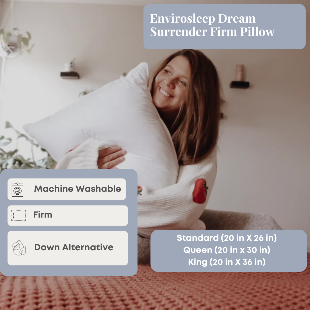 Bed Pillow, Envirosleep Dream Surrender Firm , Formerly, Machine-Washable Care for Everyday Sleep and Guest Room Bedding, 4 Size Options image 2