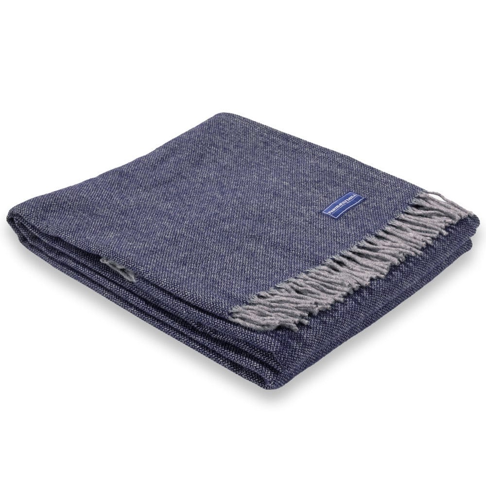 Cozy Throw Blanket, Factory Second Ashby Twill Wool Navy for Sofas, Beds and Relaxing at Home image 2