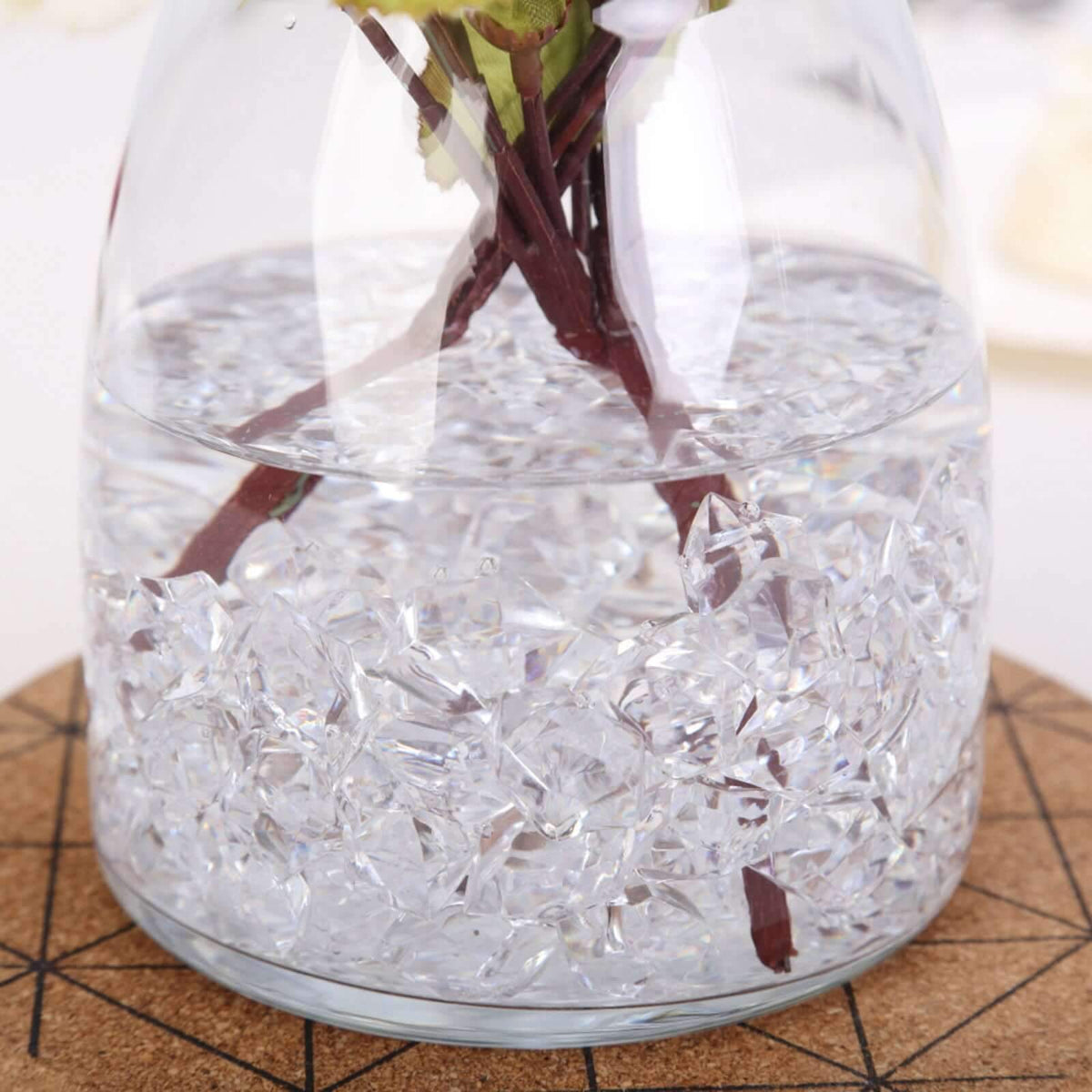 Decorative Vase, 300 Pcs Clear Acrylic Ice Bead Fillers Large for Flowers, Shelves and Living Spaces image 2