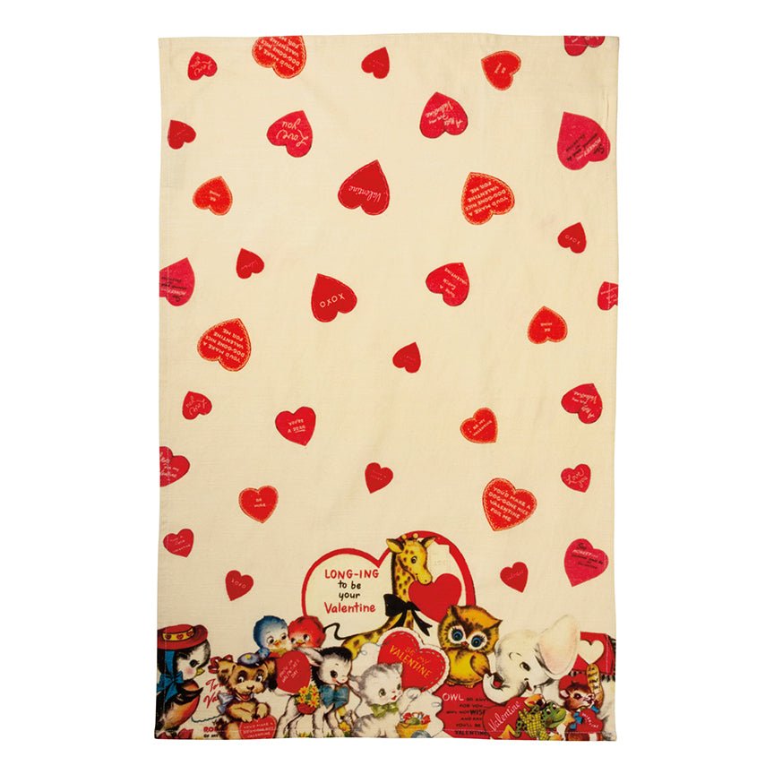 Kitchen Tea Towel, Longing to Be Your Valentine Retro Style for Dish Drying, Kitchen Cleanup and Farmhouse Kitchen Displays image 2