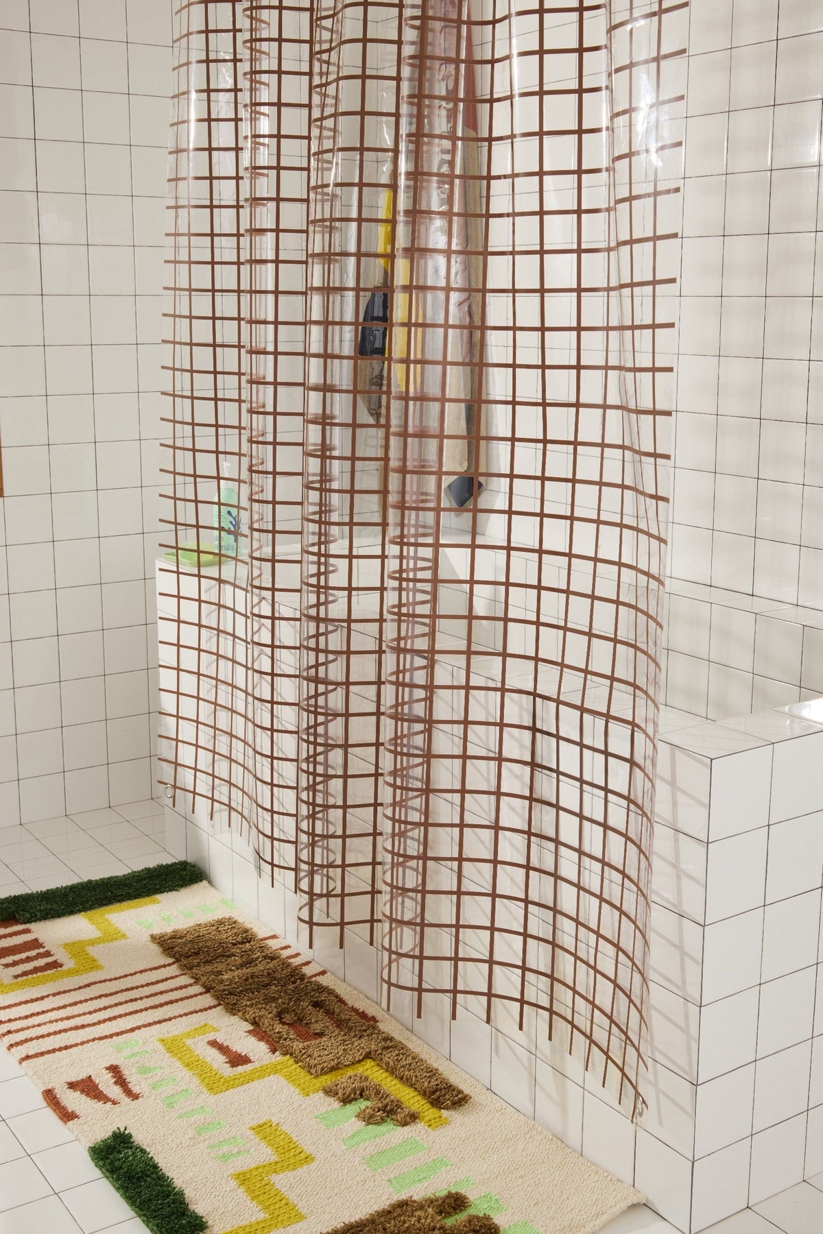 Shower Curtain, 2x2 in Chocolate, EVA with 30% Recycled Content for Shower Areas, Bathroom Privacy and Everyday Bath Decor image 2