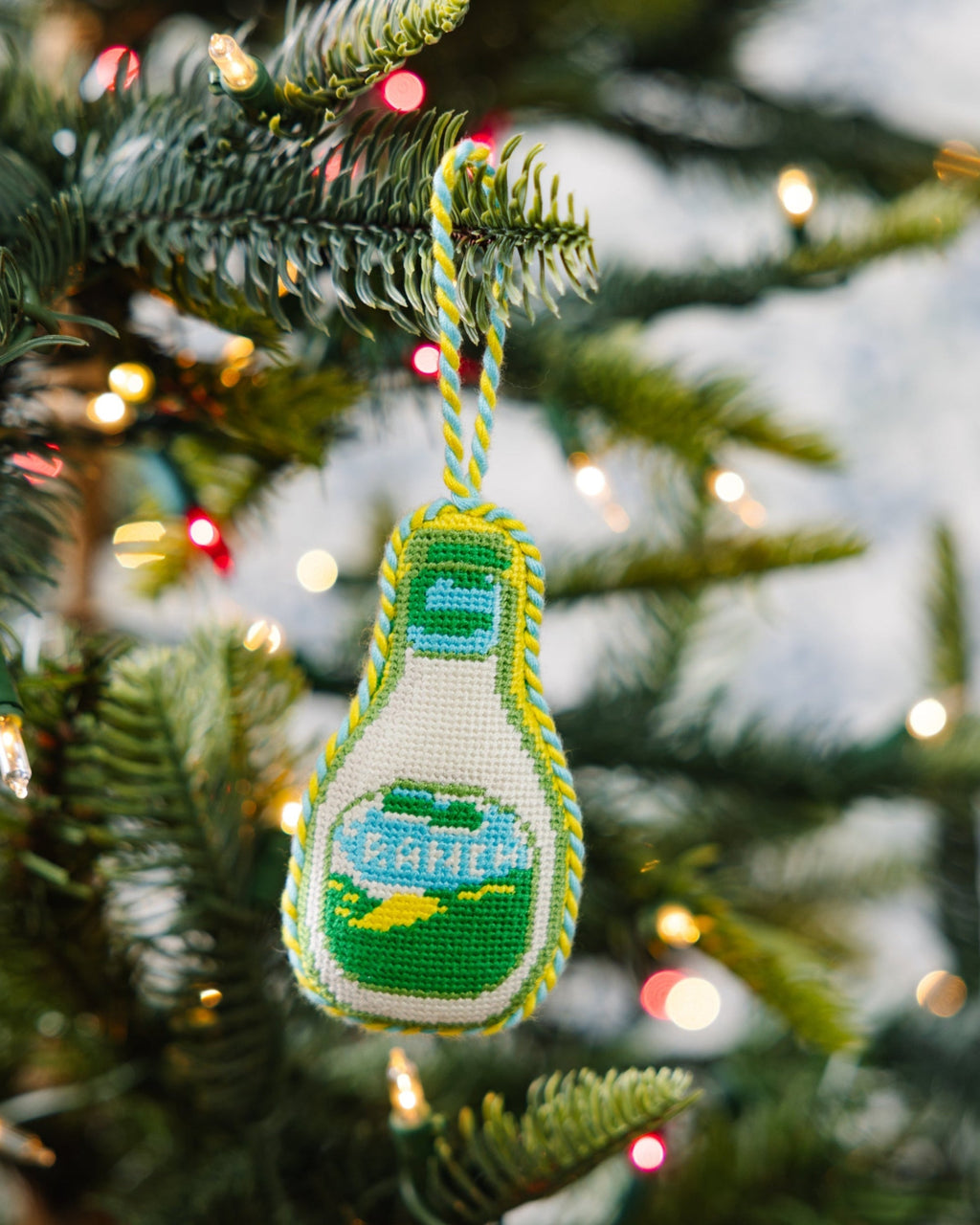 Seasonal Home Decor, Needlepoint Icon Ornament Ranch for Holiday Displays, Shelves and Festive Rooms image 2