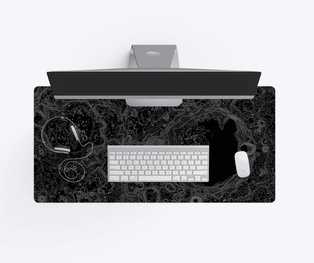 Desk Mat, Moon Topographic, Machine-Washable Care, Non-Slip Design for Home Offices, Gaming and Daily Computer Work, 4 Size Options image 2