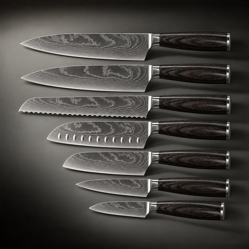 Kitchen Knife Set, Japanese Style Precision Collection (7 Piece for Kitchen Prep, Cooking and Countertop Use image 2