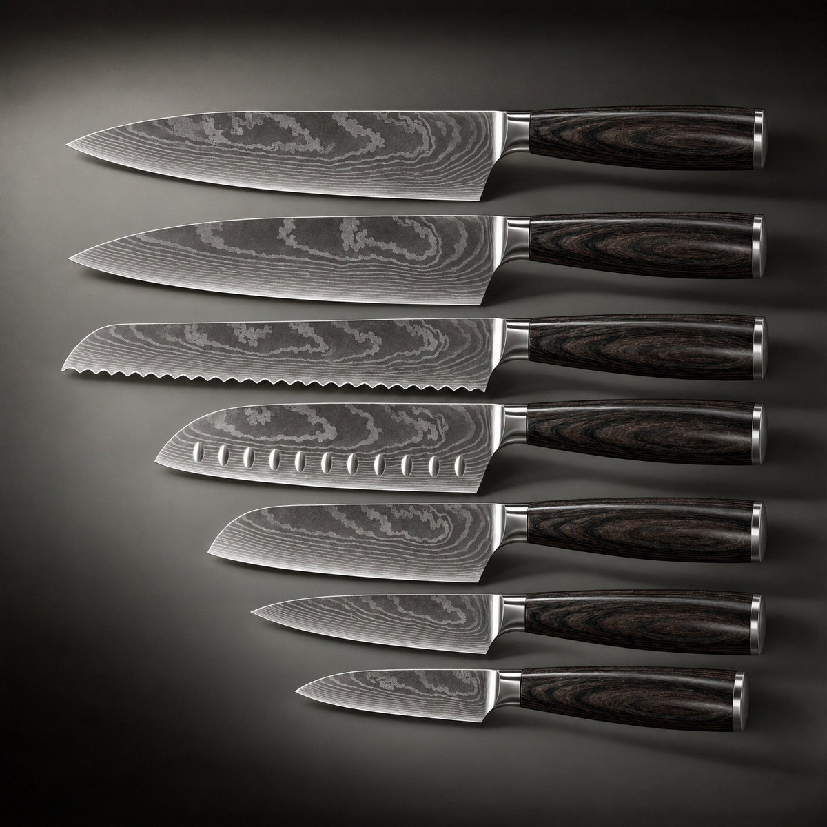 Kitchen Knife Set, Japanese Style Precision Collection (7 Piece for Kitchen Prep, Cooking and Countertop Use image 2