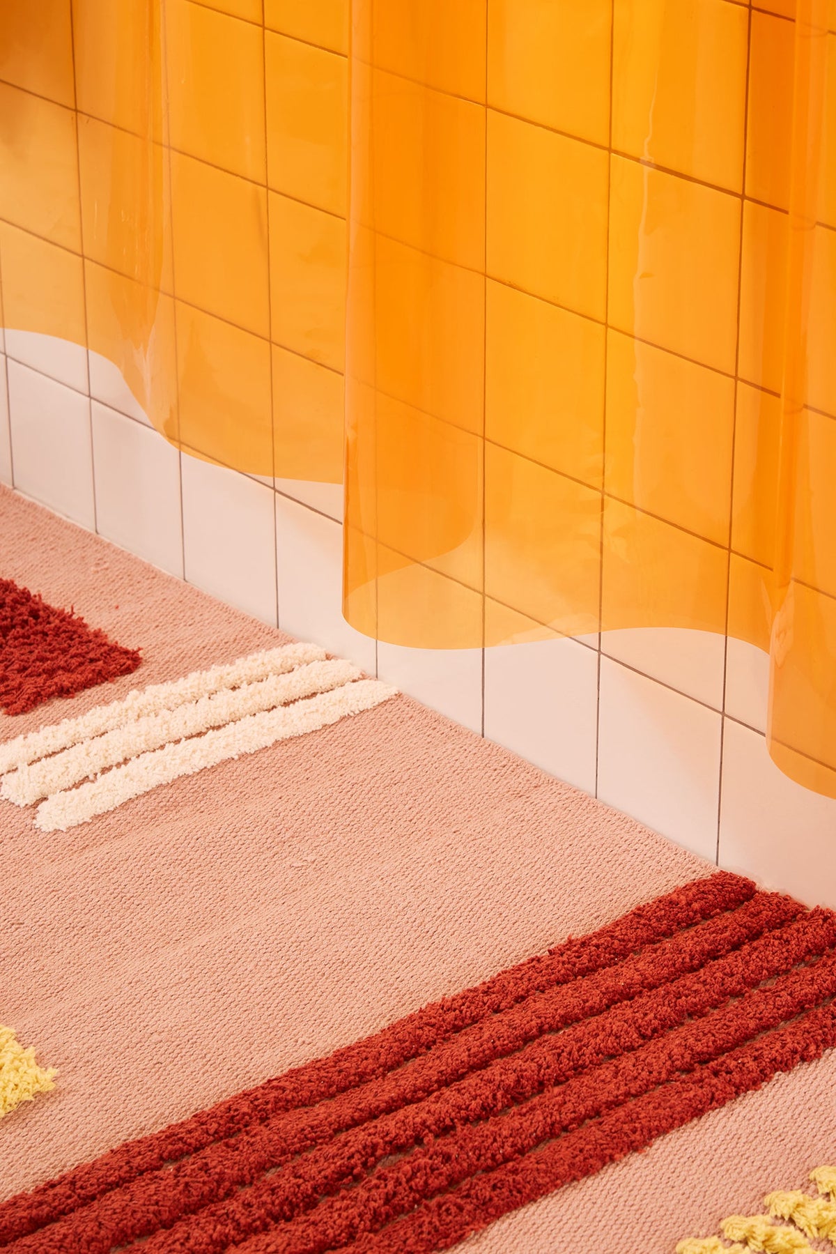Shower Curtain, Orient Tangerine, EVA Material, 12 Gauge Material for Bathroom Showers, Privacy Screening and Everyday Decor image 2