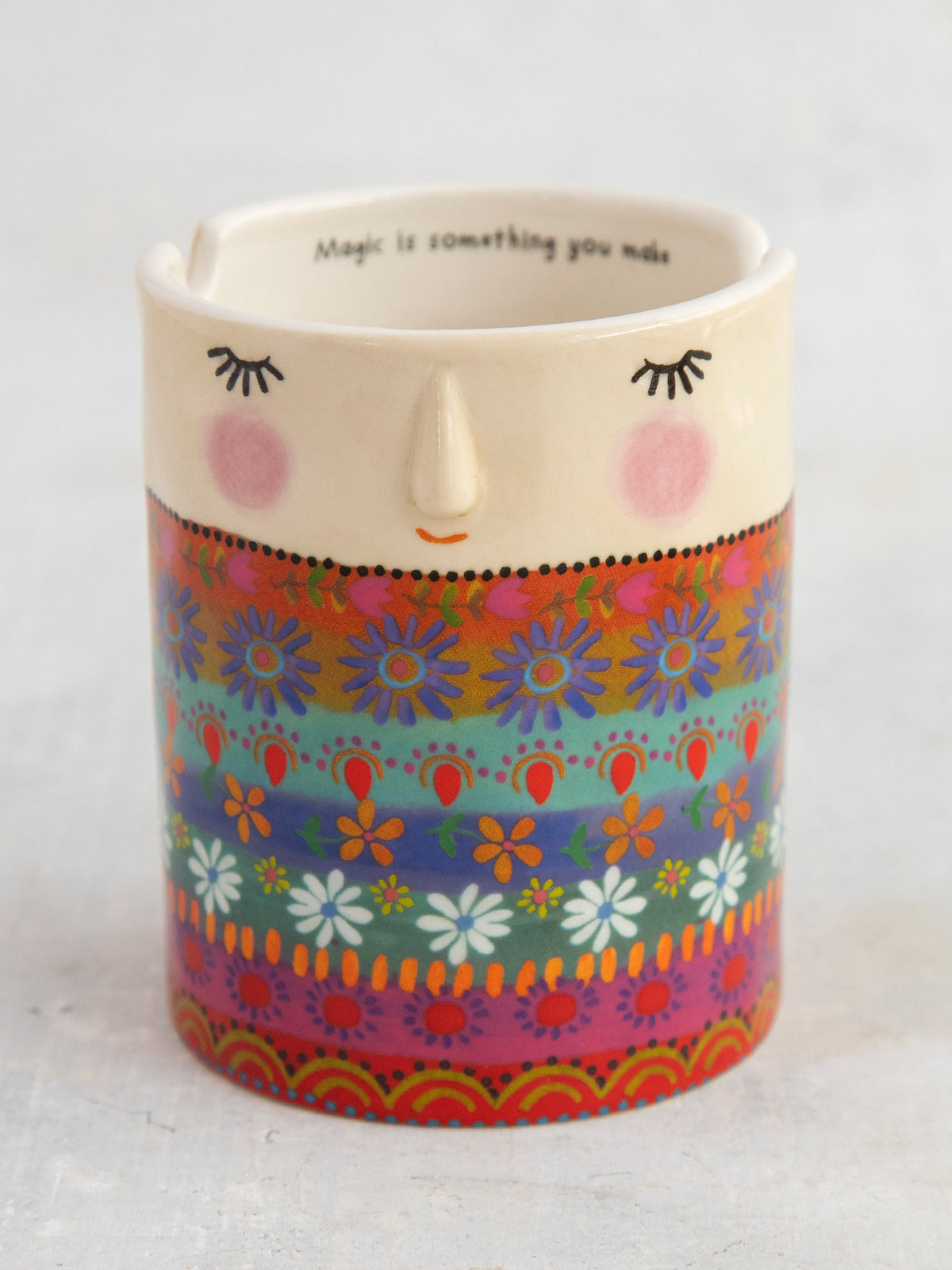 Drinkware, Ceramic Painter's Cup Folk Lady for Everyday Drinks, Home and Entertaining, Designed for Everyday Home Use image 2