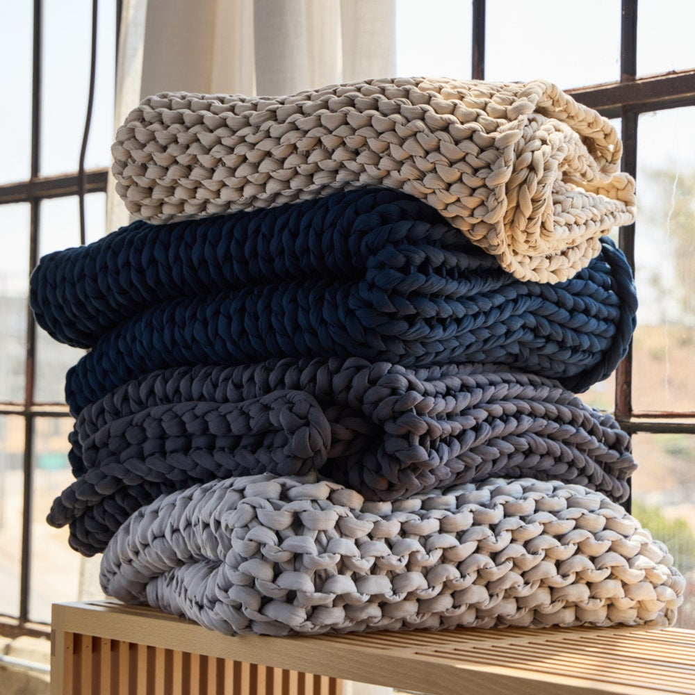 Cozy Throw Blanket, Weighted, Breathable Construction for Sofas, Beds and Relaxing at Home, 4 Color Options image 2