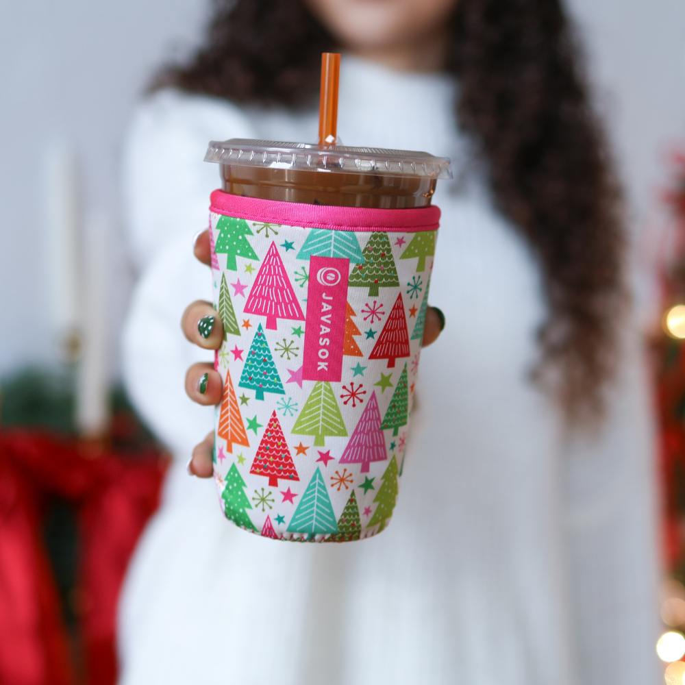 Reusable Cup Sleeve, Festive Forest, Neoprene Construction for Coffee Cups, Daily Commutes and Dry Hands image 2
