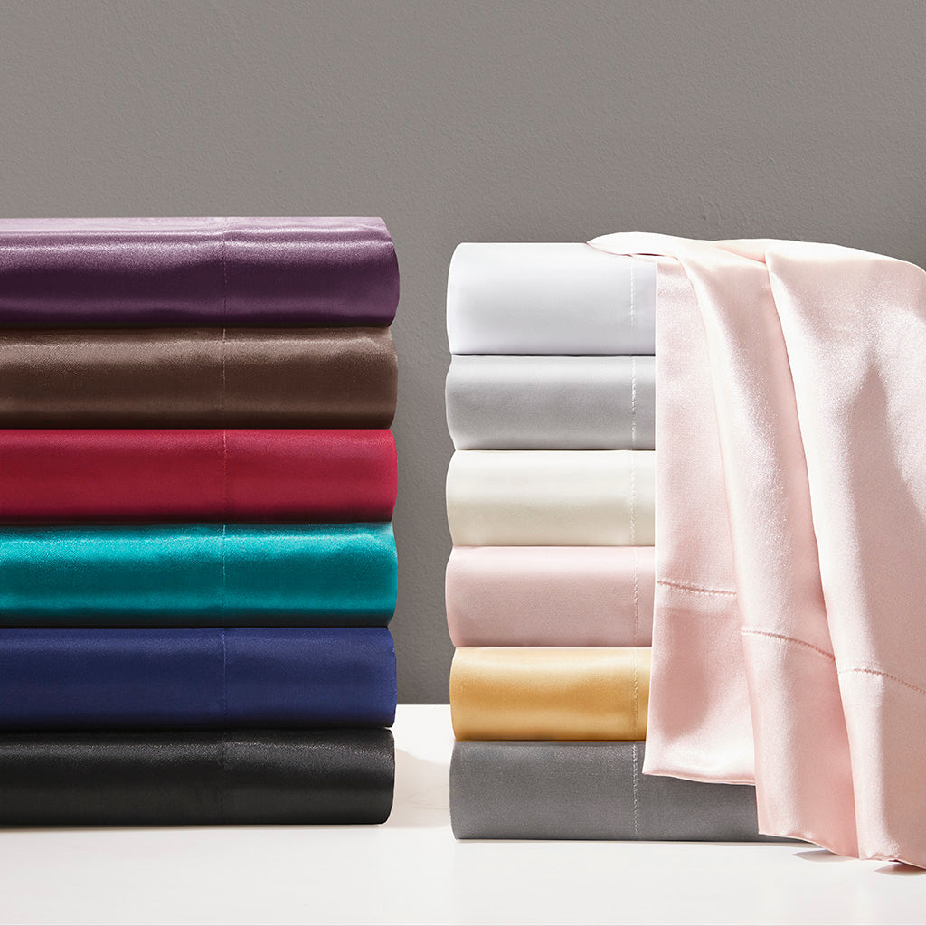 Bed Sheet Set, Satin for Master Bedrooms, Guest Beds and Daily Use, 6 Sizes and 12 Colors, Designed for Everyday Home Use image 2