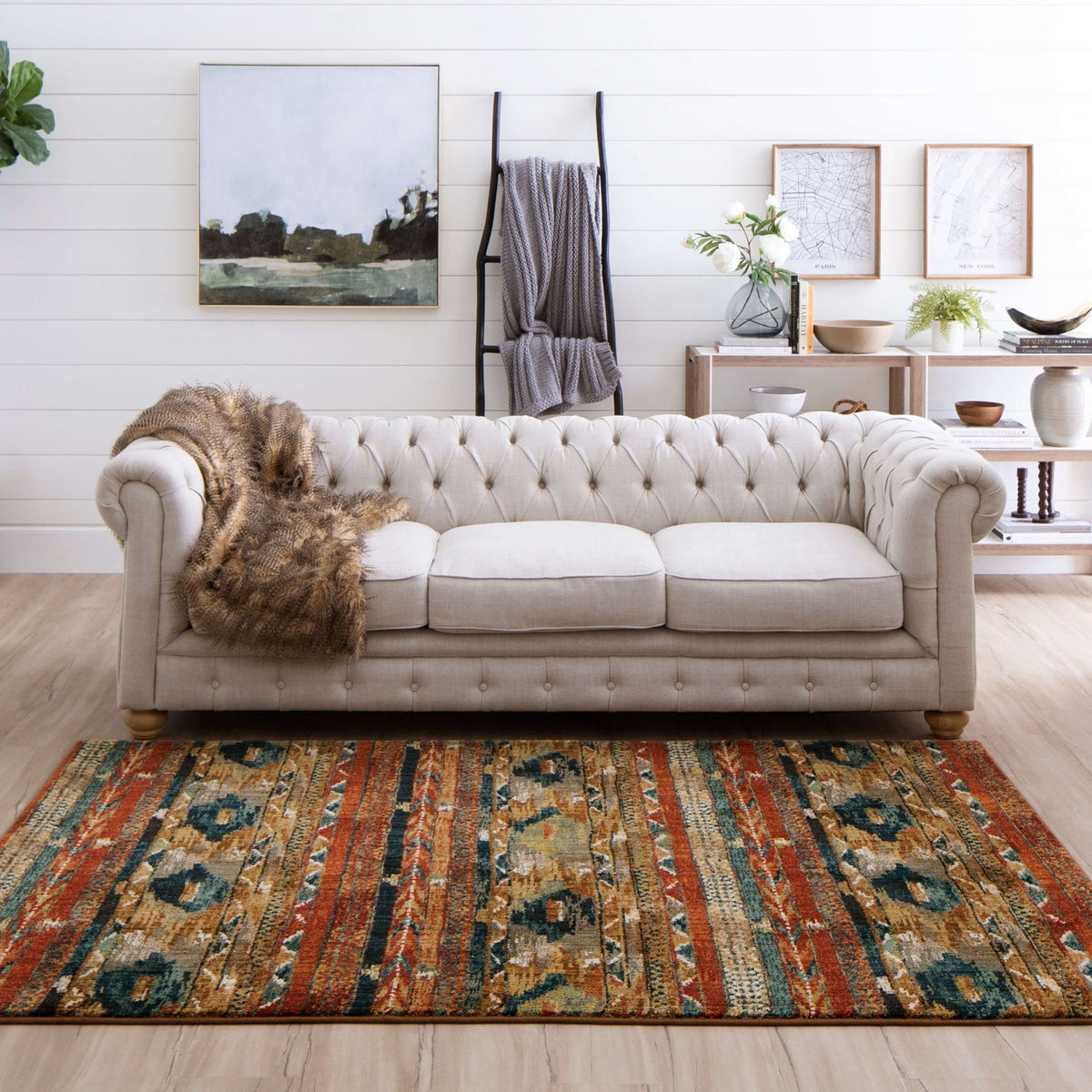 Area Rug, Spice Market Infused Aquamarine for Living Rooms, Bedrooms and Entryways, 16 Size Options image 2