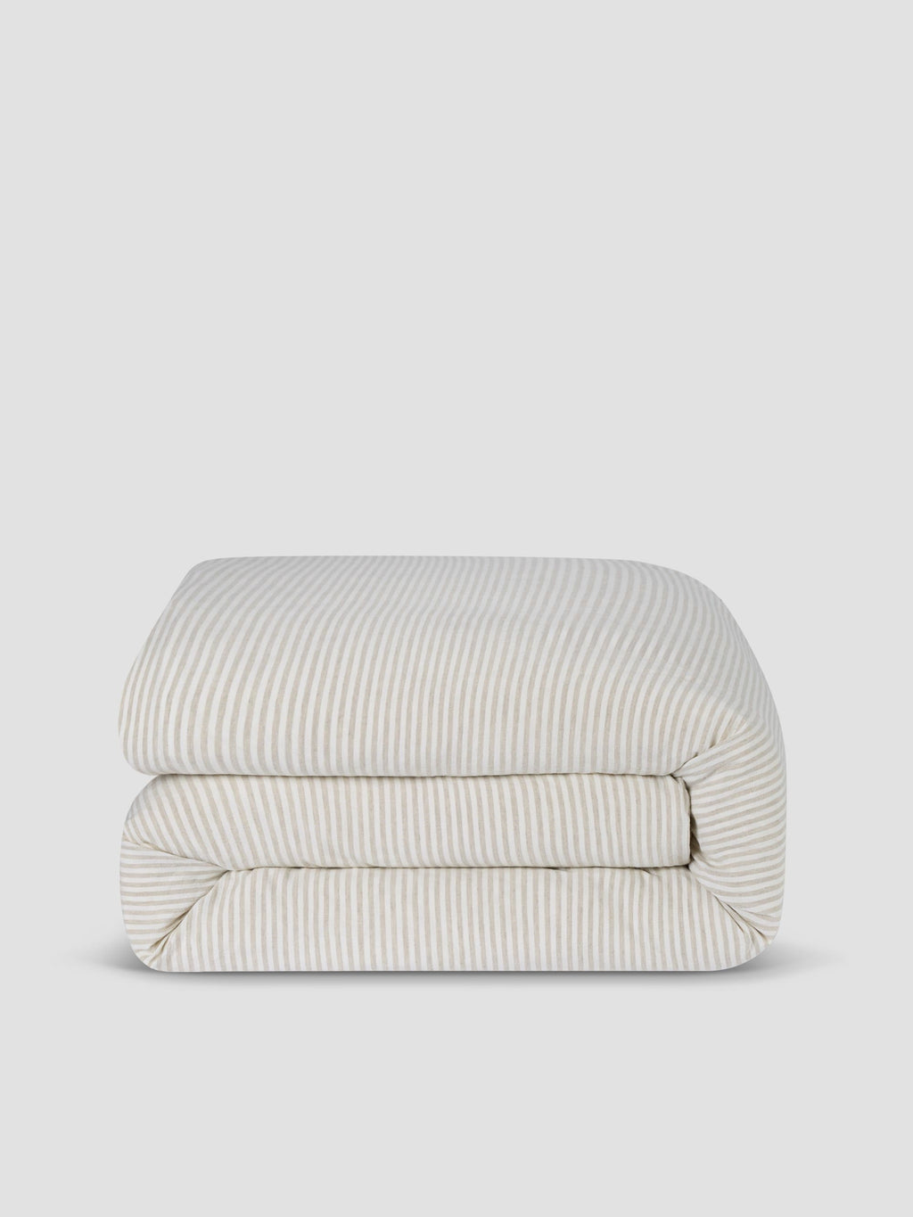 Duvet Cover, Oatmeal Stripe 100% Linen for Everyday Bedding, Guest Bedrooms and Comforter Protection, 3 Size Options image 2