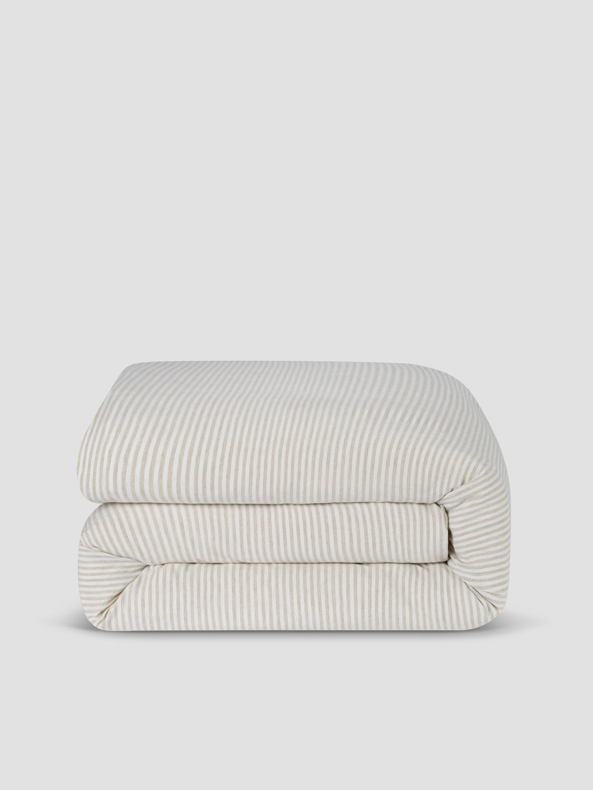 Duvet Cover, Oatmeal Stripe 100% Linen for Everyday Bedding, Guest Bedrooms and Comforter Protection, 3 Size Options image 2
