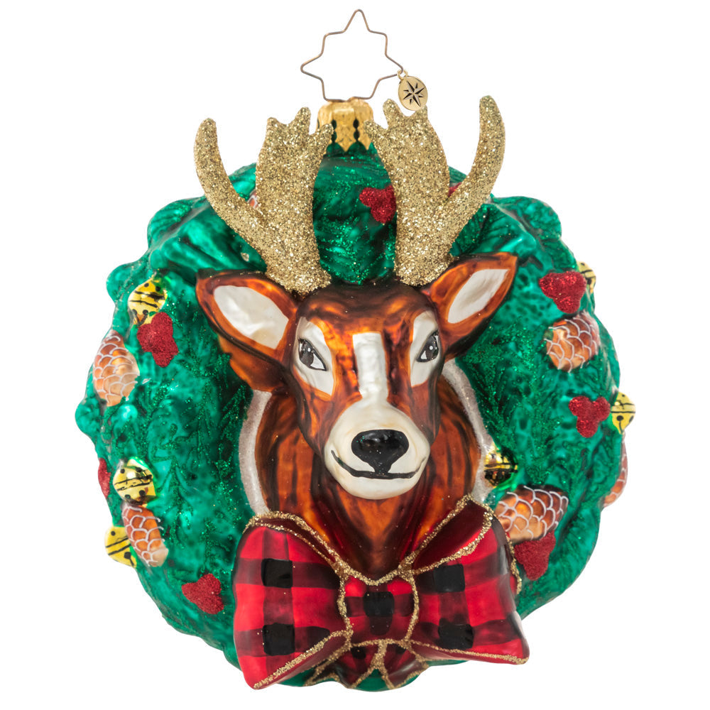 Seasonal Home Decor, Rustic Reindeer Wreath for Mantels, Tables and Seasonal Decorating, Designed for Everyday Home Use image 2
