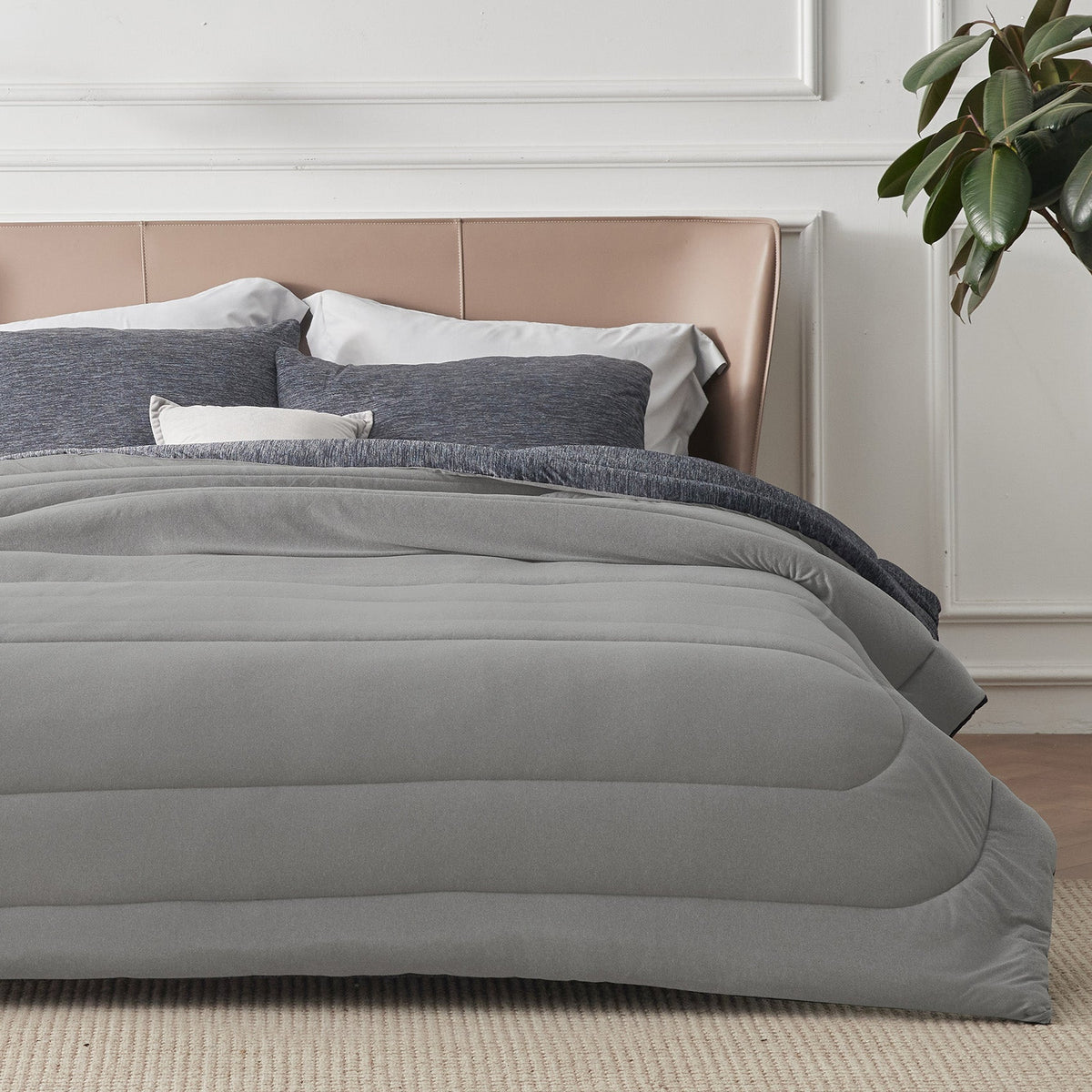 Bed Comforter, Reversible Warm and Cooling Set, Breathable Construction for Year-Round Bedroom Comfort and Restful Sleep image 2