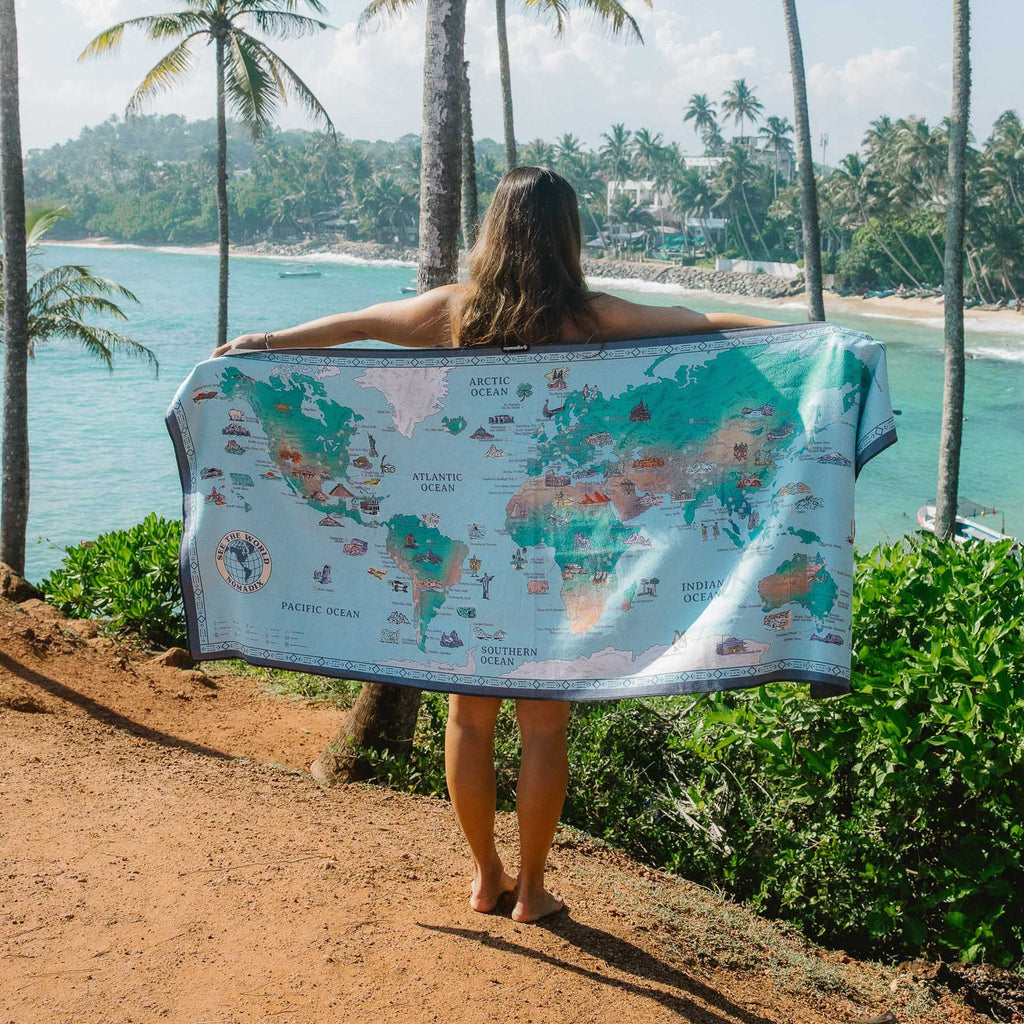 Bath Linen, Original Towel: World Map for Daily Bathroom Routines and Guest Baths, Designed for Home Bathrooms and Everyday Care image 2