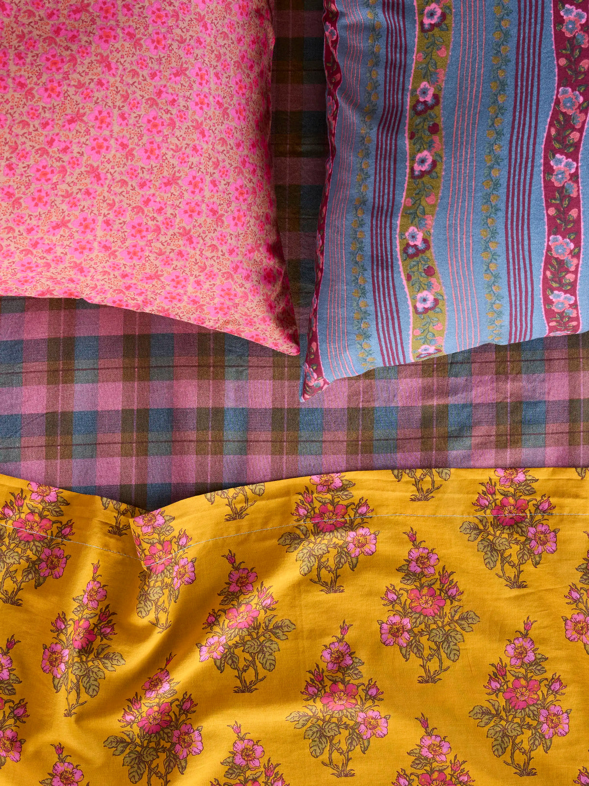 Pillowcase, Mix & Match Cotton , Single Retro Ribbons Navy for Guest Rooms and Daily Bedroom Comfort, 2 Size Options image 2