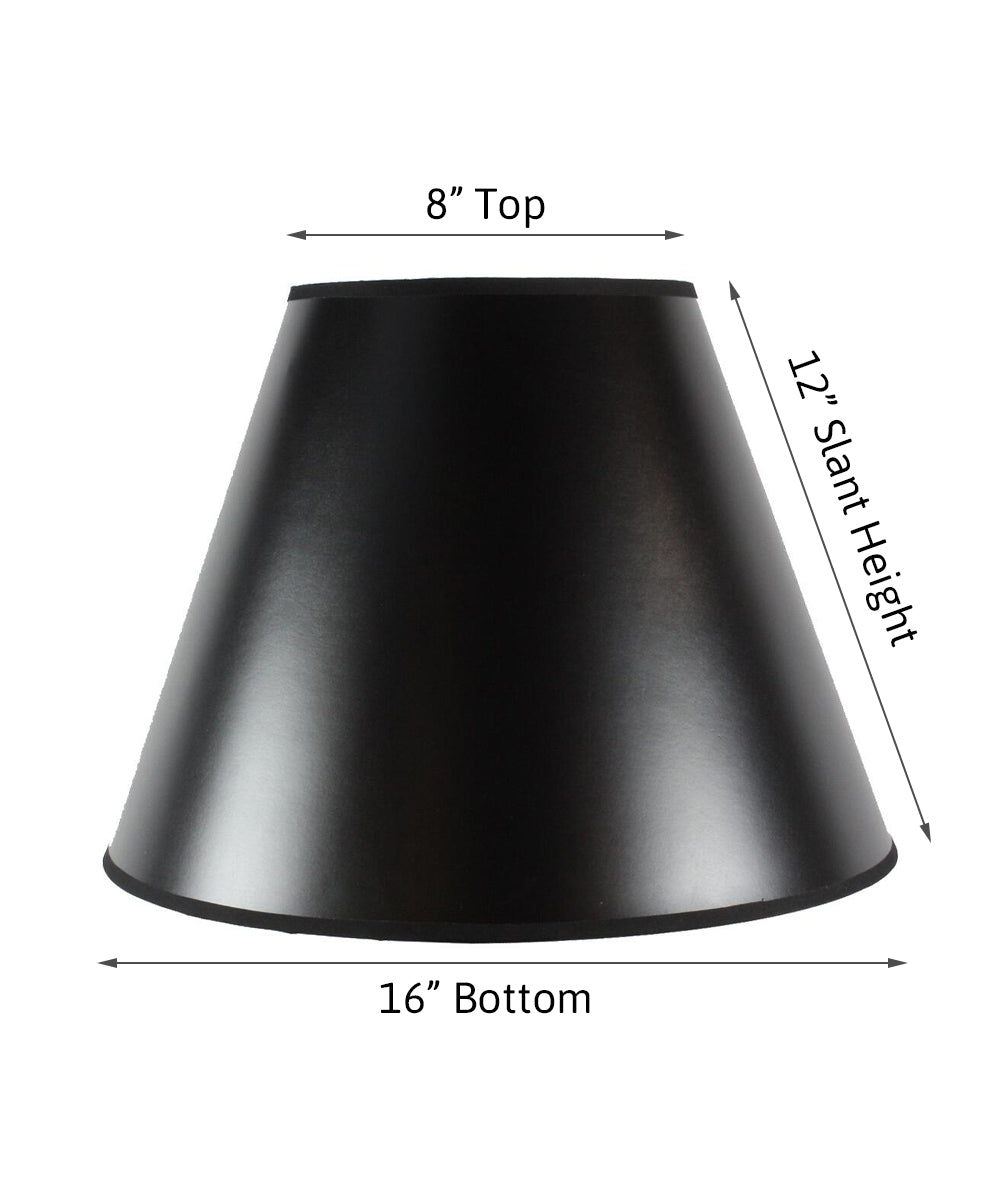 Lamp Shade, 16"W x 12"H Bold Black with True Gold Lining for Table Lamps, Floor Lamps and Home Lighting image 2