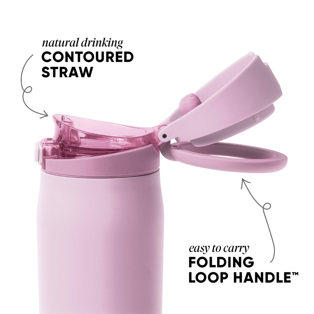 Reusable Drink Bottle, Mesa Loop with Covered Straw, 30oz, Pink Champagne for Work, Travel and Everyday Hydration image 2