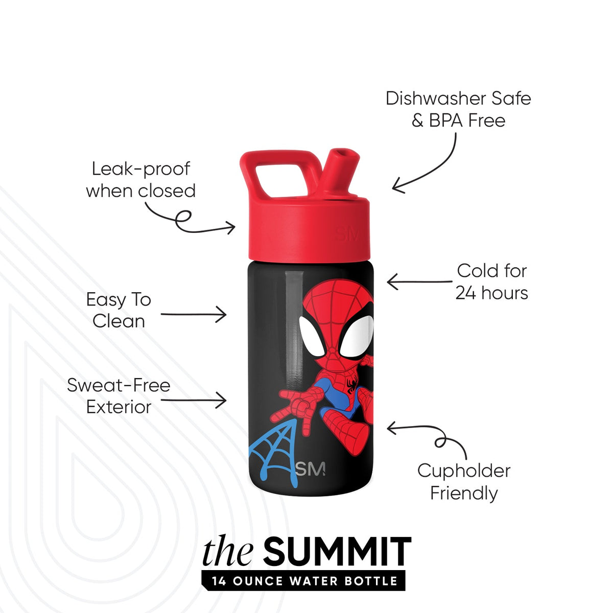 Reusable Drink Bottle, Summit Kids Water with Straw Lid, Stainless Steel Construction for Work, Travel and Everyday Hydration image 2